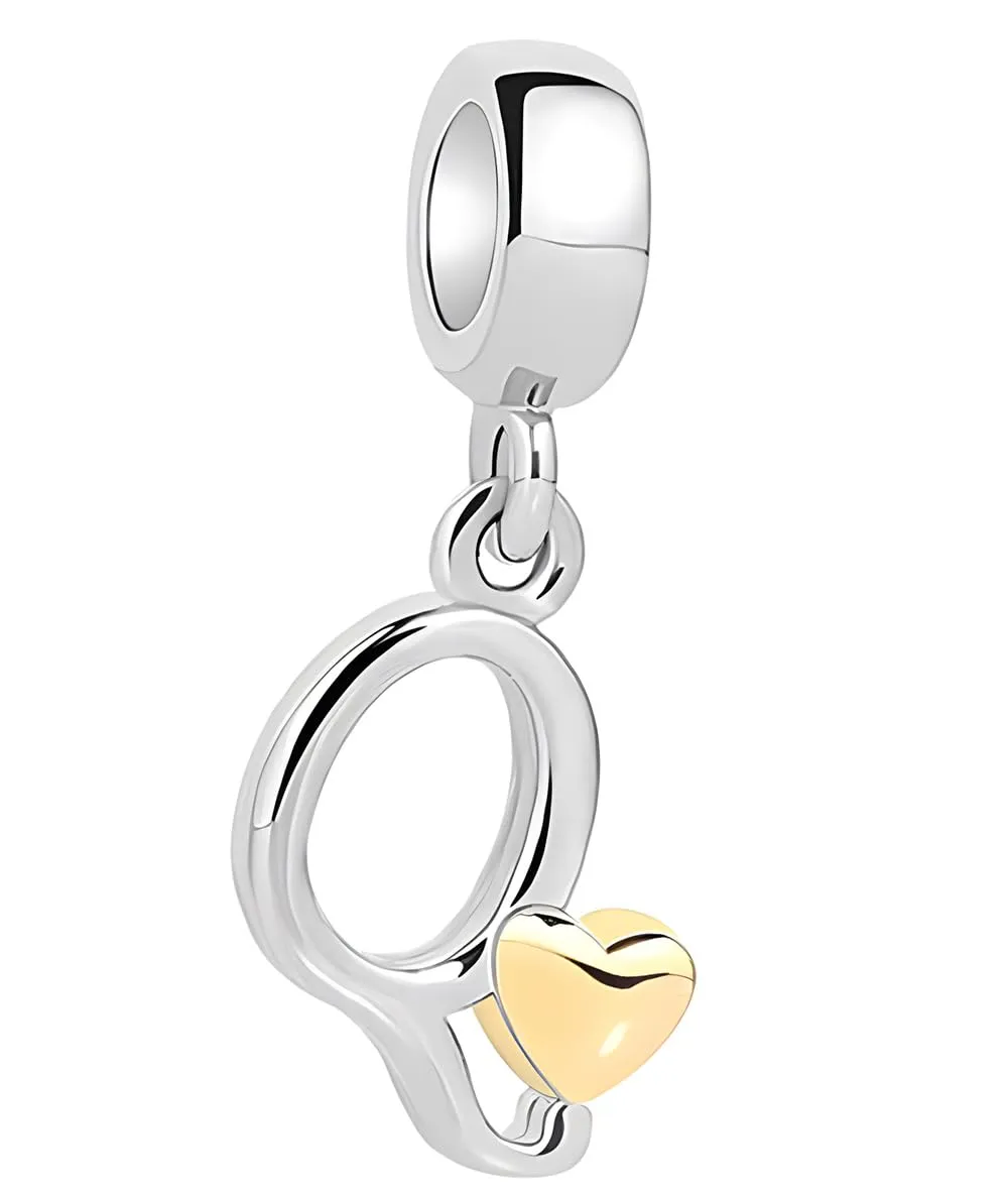 XWN Lettera Bead Charm Alfabeto in Argento Sterling 925 e Cubic Zirconia per Braccialetti e Collane Europee - immagine 1