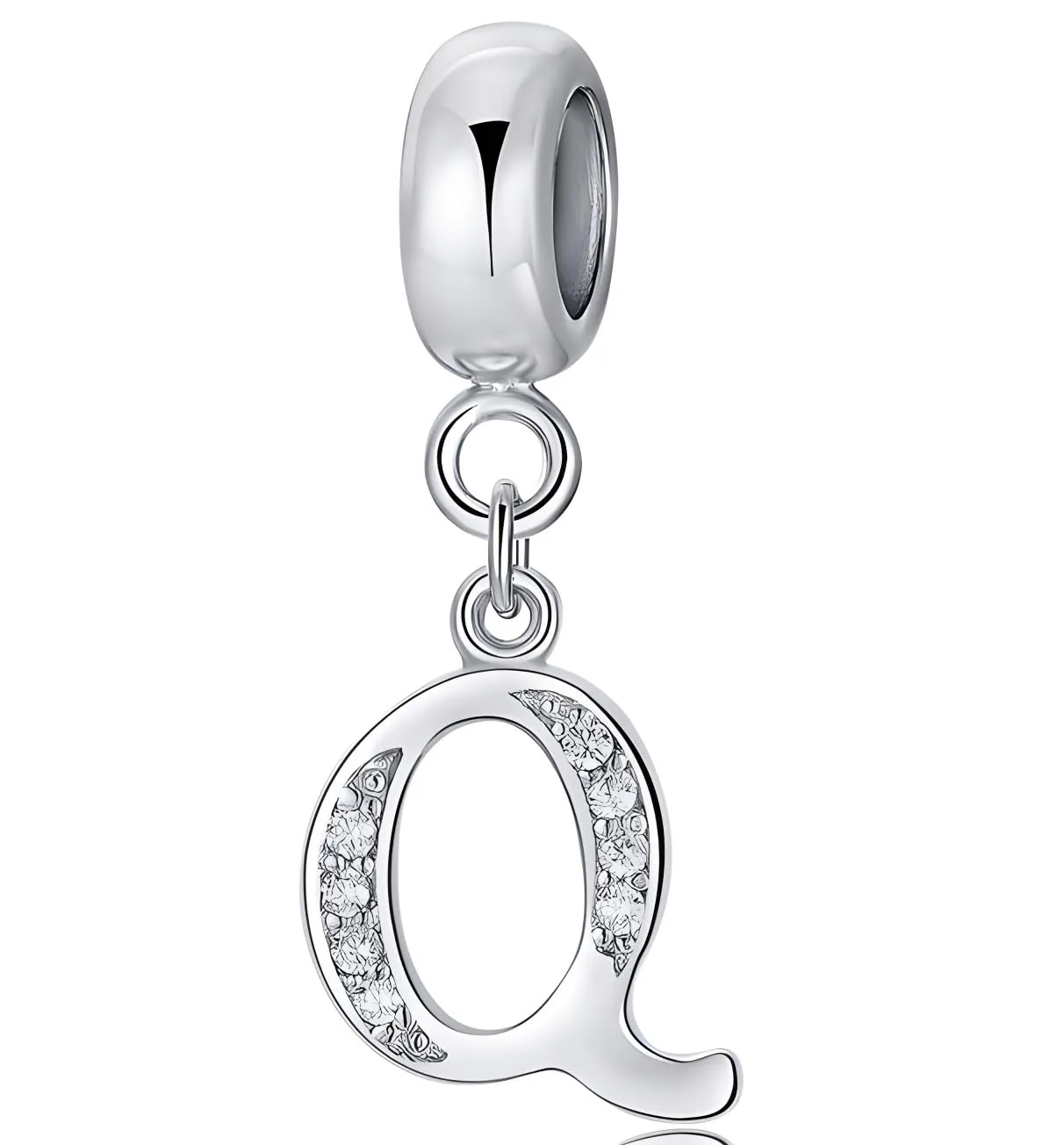 XWN Lettera Bead Charm Alfabeto in Argento Sterling 925 e Cubic Zirconia per Braccialetti e Collane Europee - immagine 1