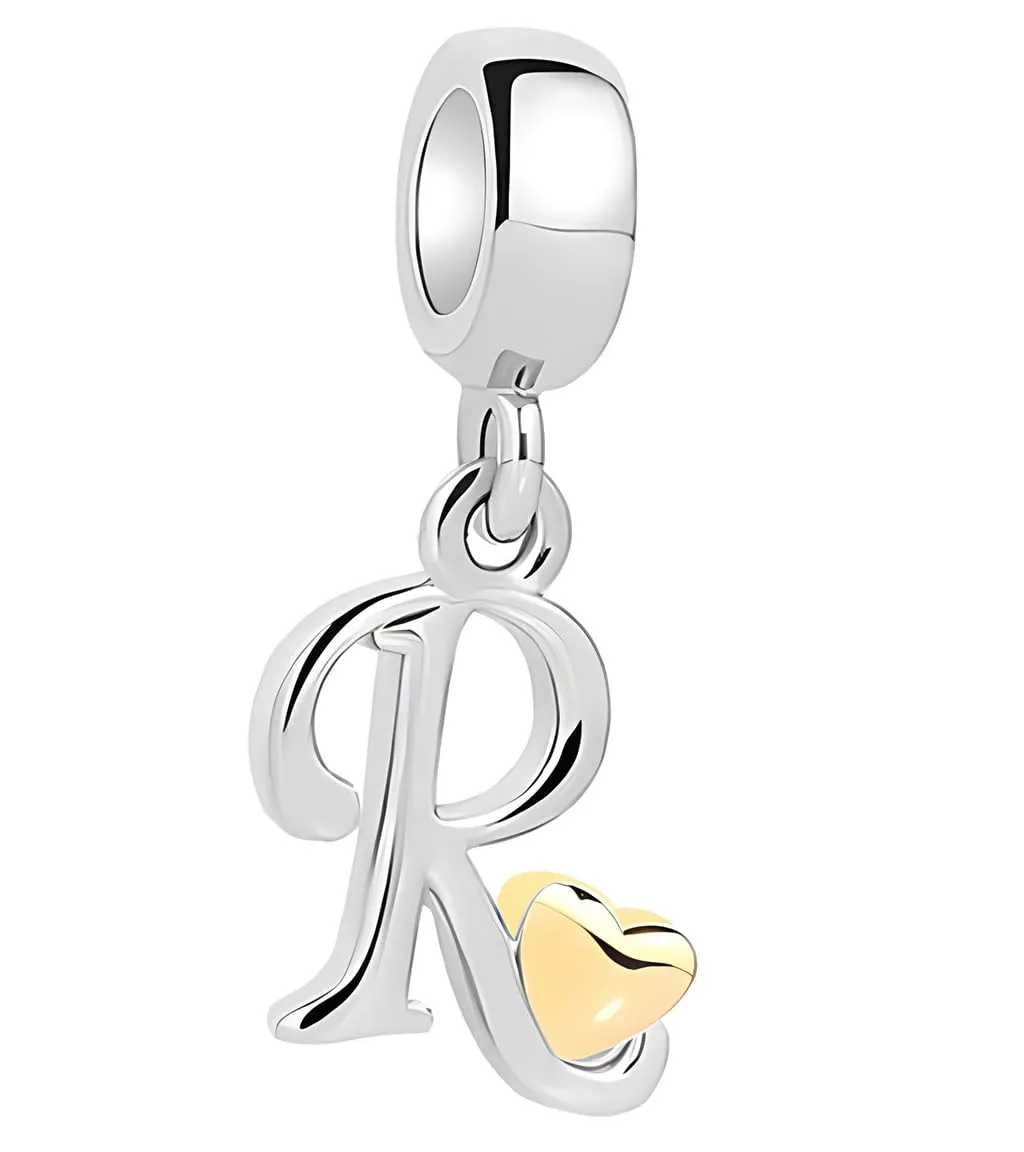 XWN Lettera Bead Charm Alfabeto in Argento Sterling 925 con Cubic Zirconia, Compatibile con Braccialetti Pandora e Collane Europee - immagine 1