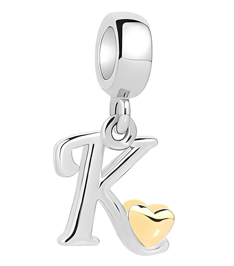 XWN Lettera Bead Charm Alfabeto in Argento Sterling 925 con Cubic Zirconia per Braccialetti e Collane Europee - immagine 1
