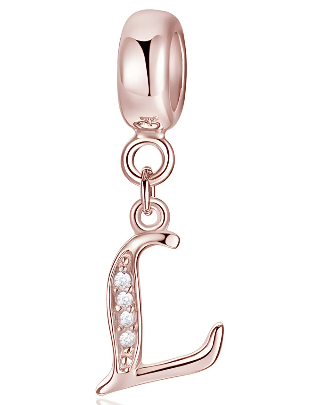 XWN Lettera Bead Charm Alfabeto in Argento Sterling 925 con Cubic Zirconia per Bracciali e Collane Europee - immagine 1