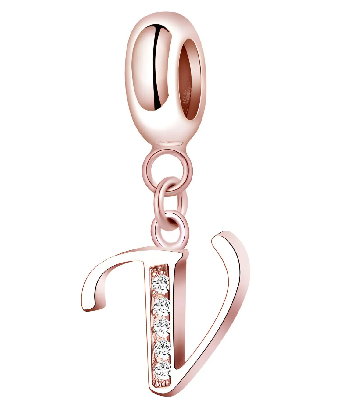 XWN Lettera Bead Charm Alfabeto in Argento Sterling 925 e Cubic Zirconia, Compatibile con Braccialetti Pandora e Collane Europee - immagine 1