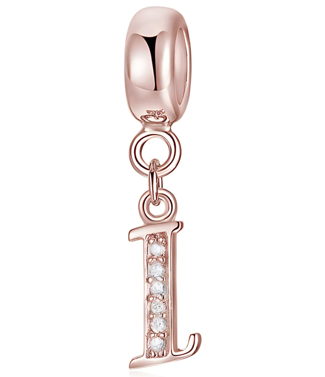 XWN Lettera Bead Charm Alfabeto in Argento Sterling 925 con Cubic Zirconia per Braccialetti e Collane Europei - immagine 1