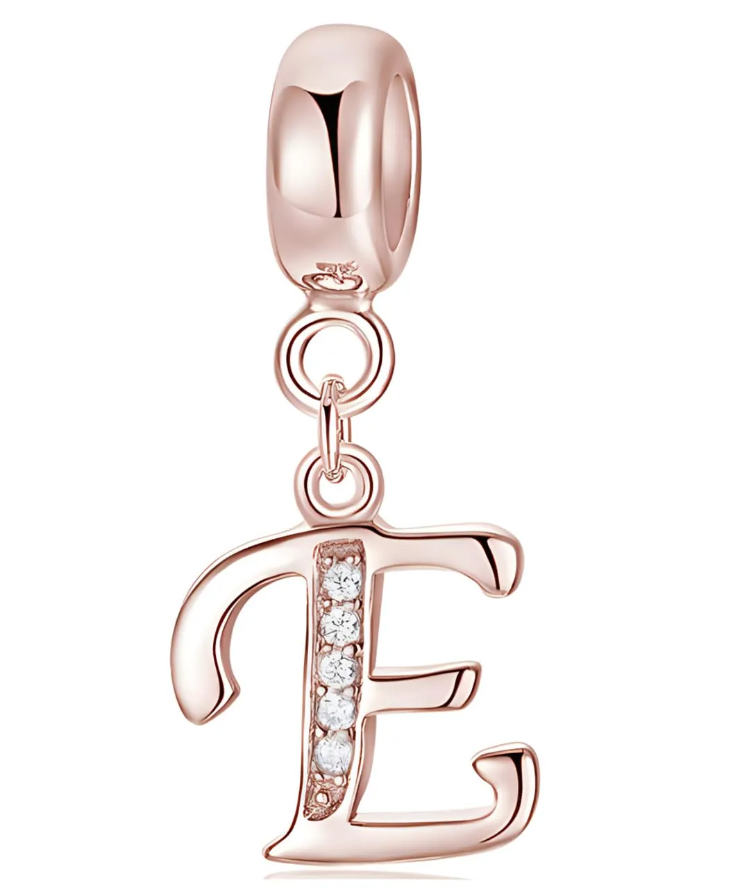 XWN Lettera Bead Charm Alfabeto in Argento Sterling 925 con Cubic Zirconia per Braccialetti e Collane European Style - immagine 1