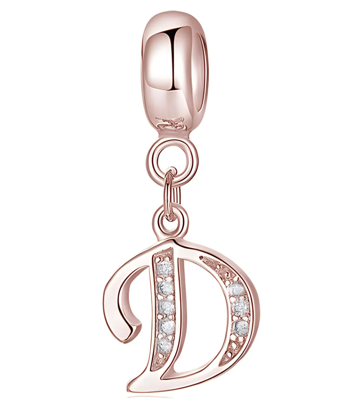 XWN Lettera Bead Charm Alfabeto in Argento Sterling 925 e Cubic Zirconia per Braccialetti e Collane Europee - immagine 1