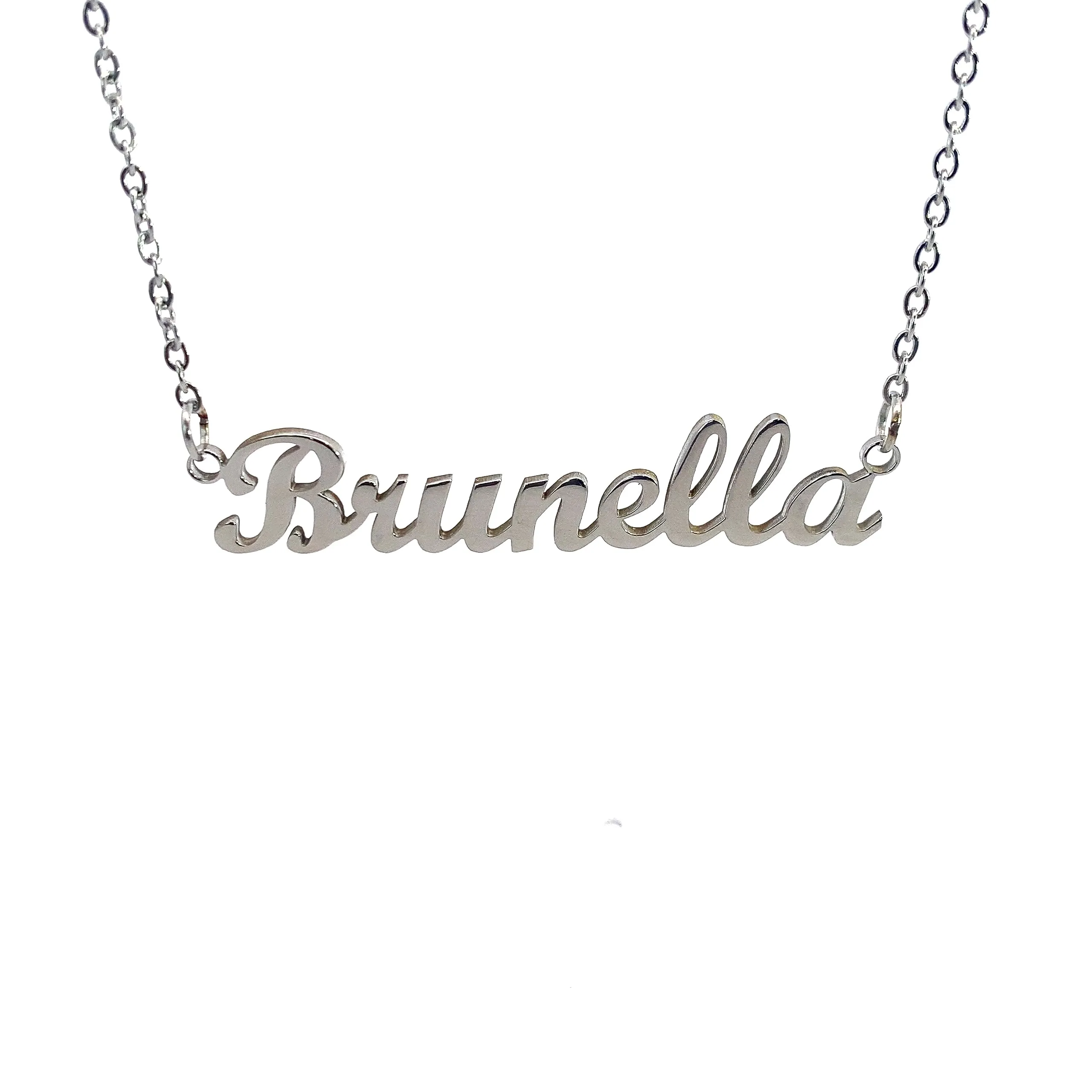 10:10 Collana Donna Nome Personalizzato in Acciaio Inox Anallergico, Finitura Lucida, Catena Sottile Regolabile (Brunella) - immagine 1