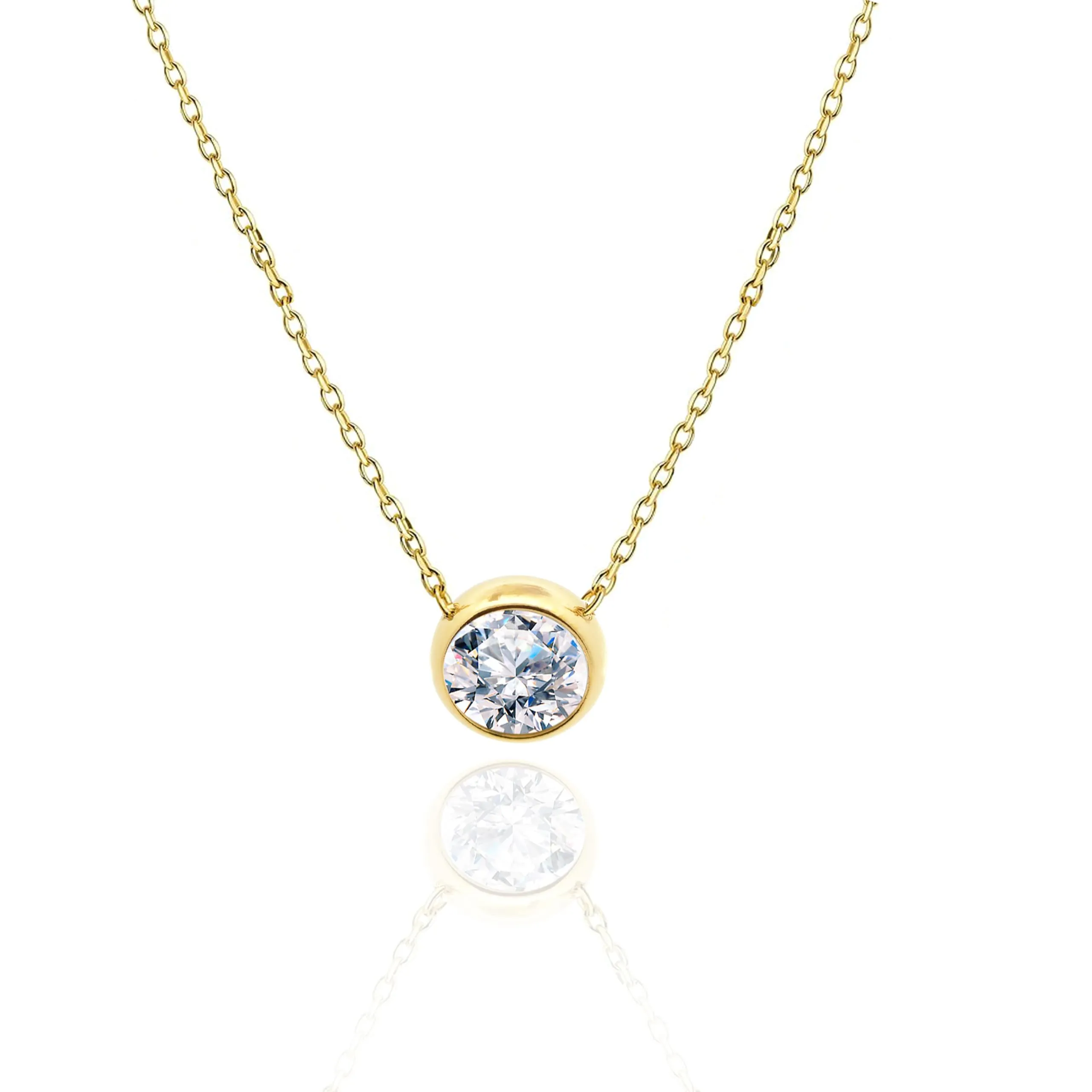 Amorino Collana Donna Punto Luce in Acciaio Inossidabile, Oro - immagine 1