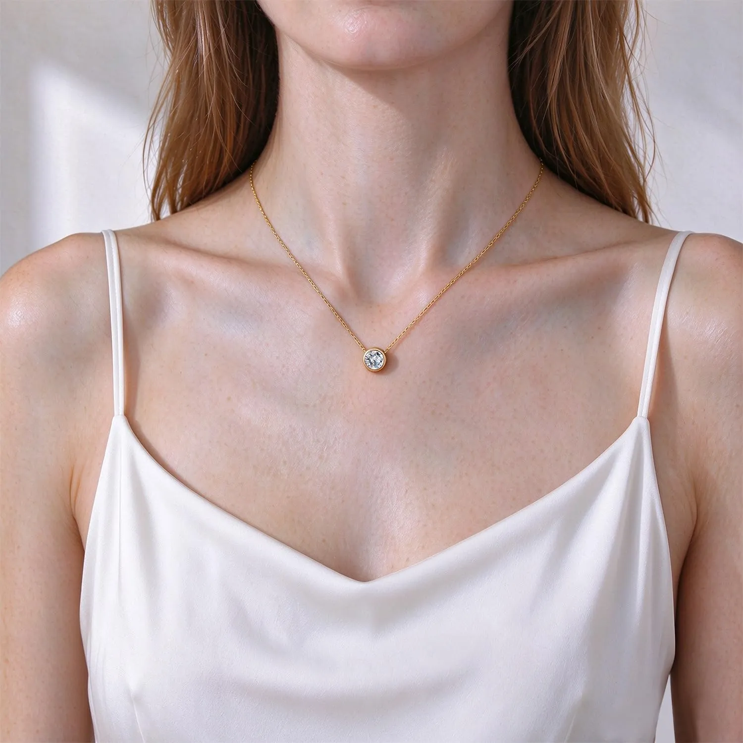 Amorino Collana Donna Punto Luce in Acciaio Inossidabile, Oro - immagine 4