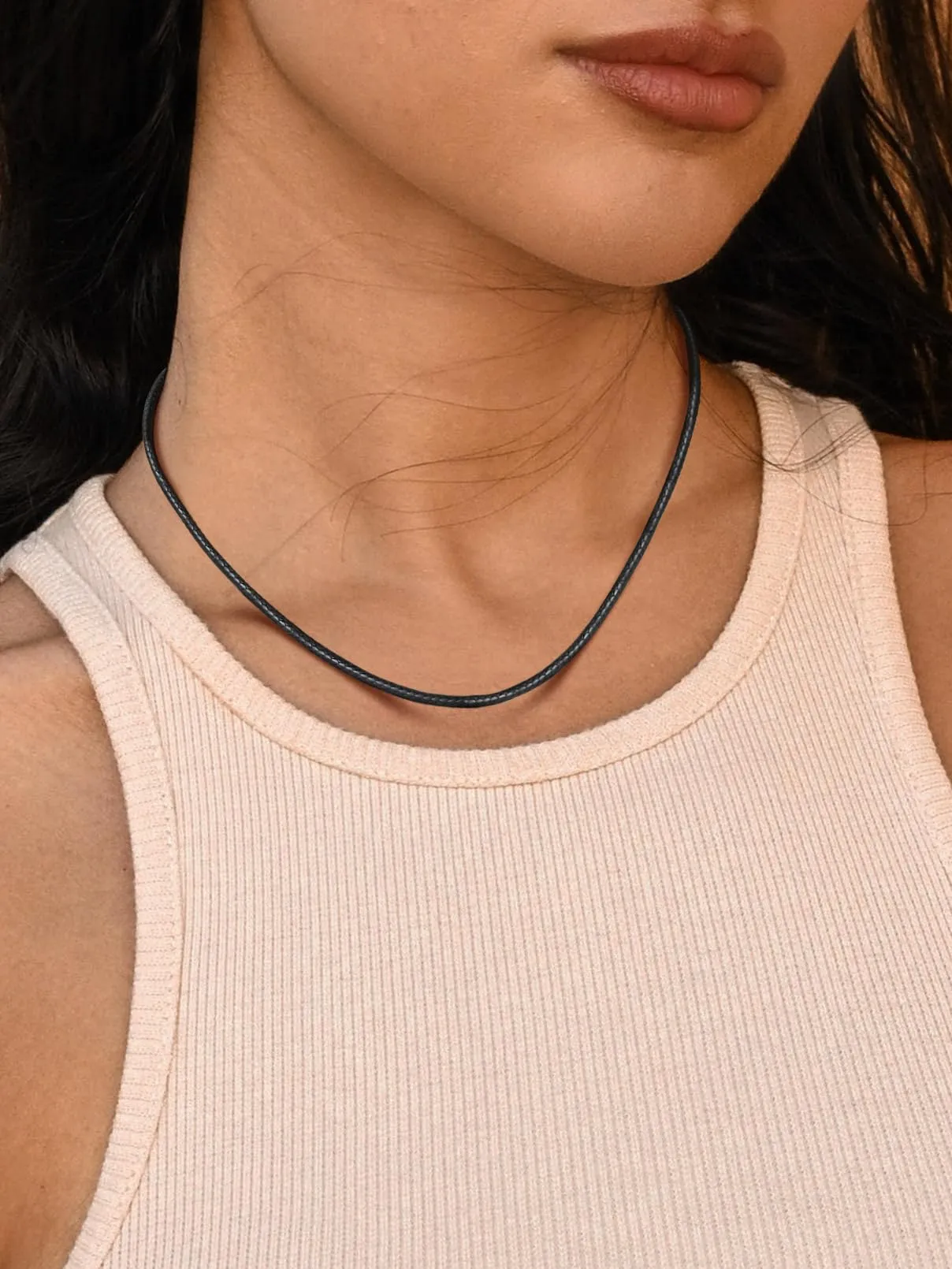 FaithHeart Collana Uomo in Cuoio Sintetico Impermeabile 2/3 mm Nero/Marrone 40-75 cm - immagine 2