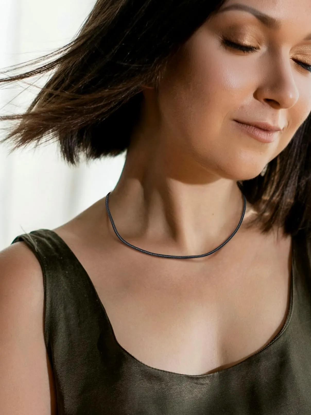 FaithHeart Collana Uomo in Cuoio Sintetico Impermeabile 2/3 mm Nero/Marrone 40-75 cm - immagine 7