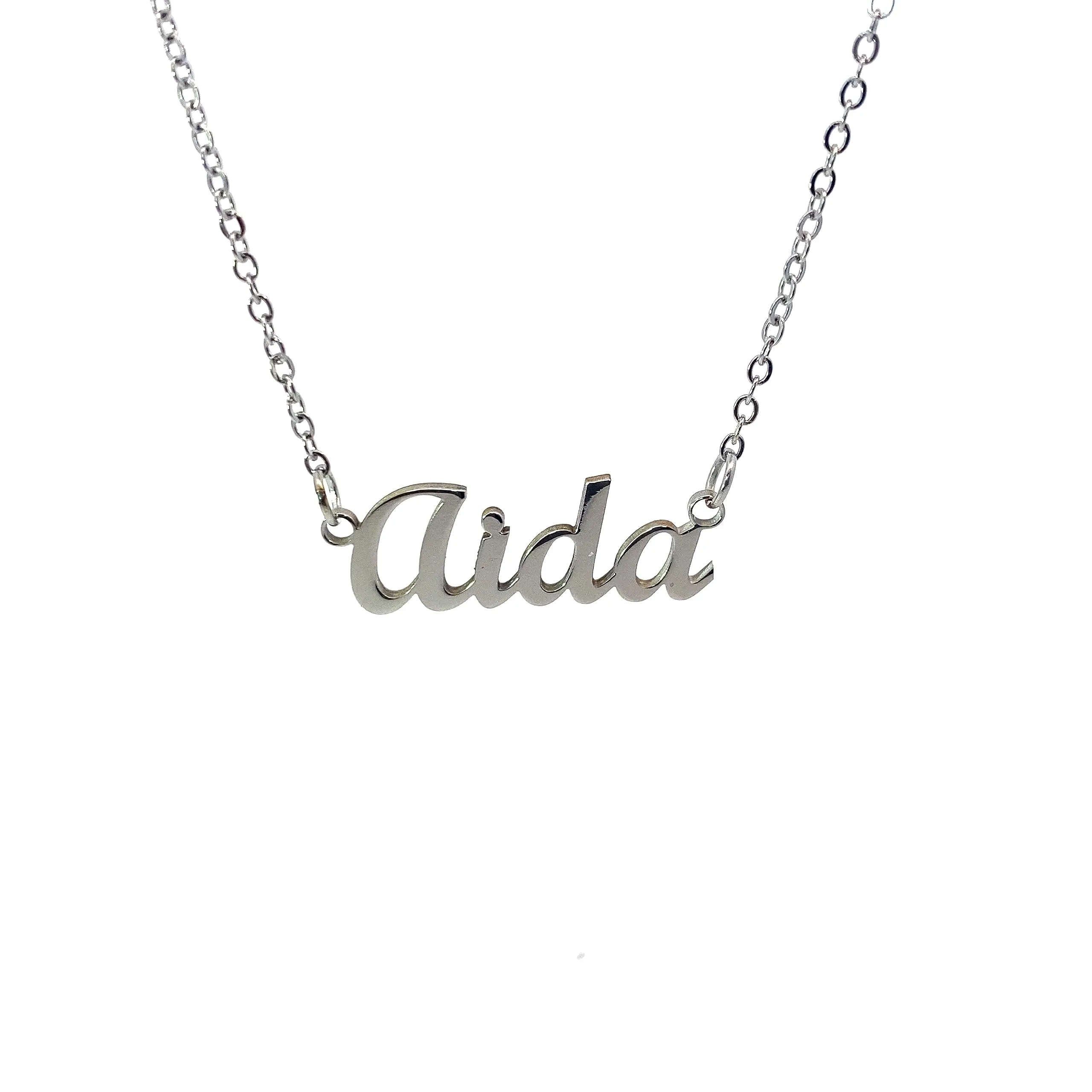 10:10 Collana Donna Nome Personalizzato in Acciaio Inox Anallergico, Finitura Lucida, Catena Sottile Regolabile (Aida) - immagine 1