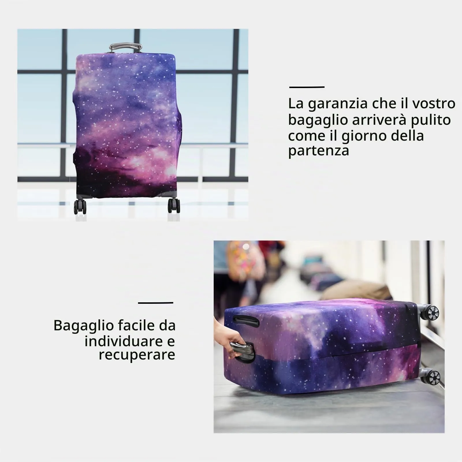 OrgaWise Copri Valigia 25-28 pollici con Etichetta per Bagaglio, Galassia, L - immagine 4