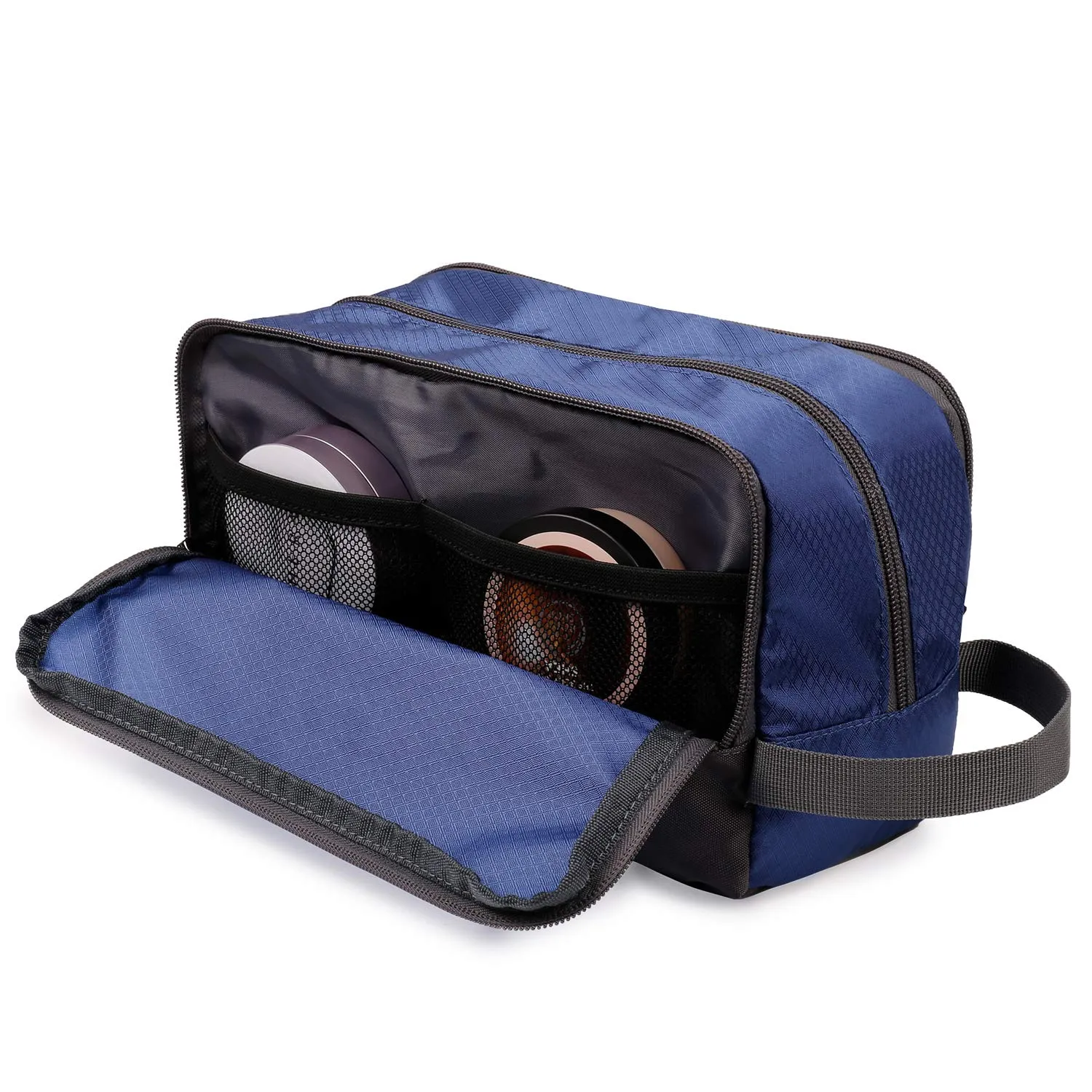WANDF Borsa da toilette e cosmetici in nylon leggero, Blu Reale - immagine 3
