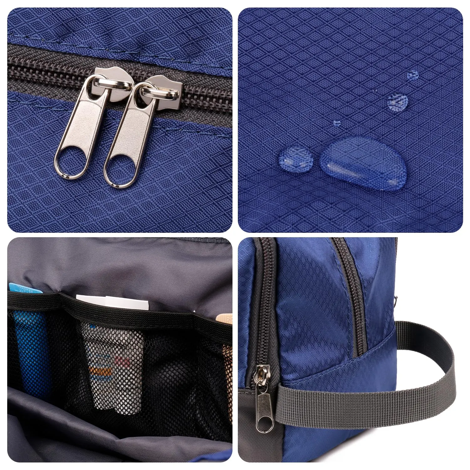 WANDF Borsa da toilette e cosmetici in nylon leggero, Blu Reale - immagine 7