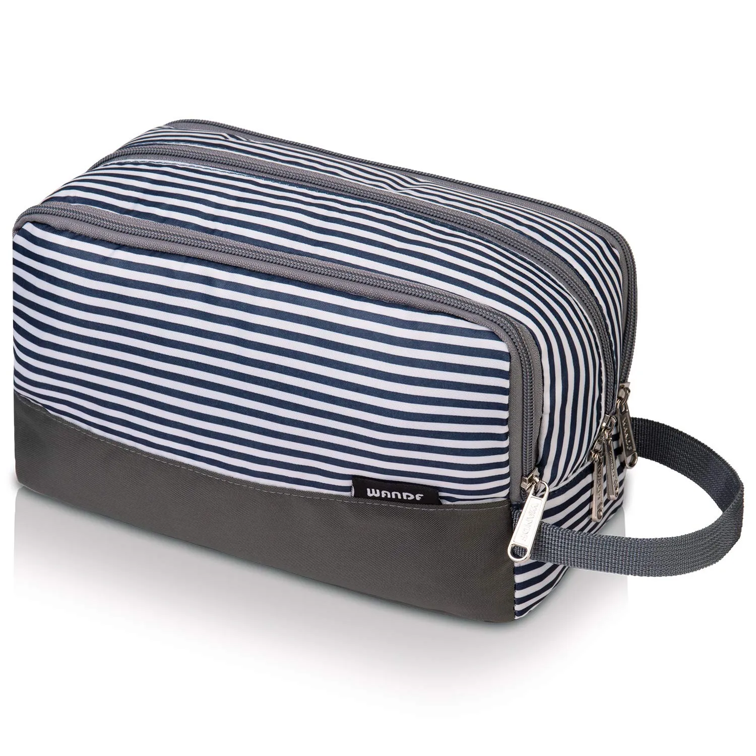 WANDF Borsa da toilette in Nylon Leggero per Uomo e Donna (A-Stripes) - immagine 1