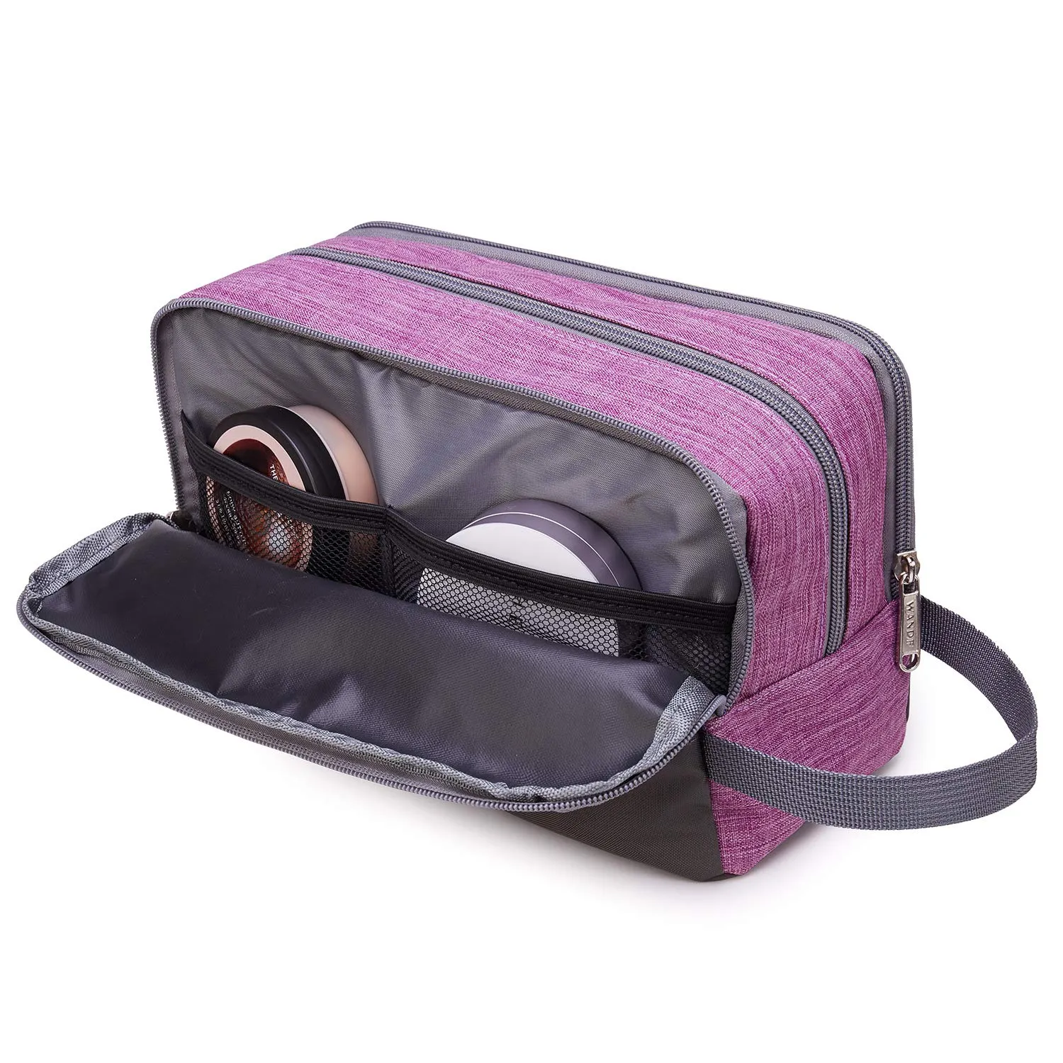 WANDF Borsa da toilette in Nylon Leggero, Denim Purple - immagine 3