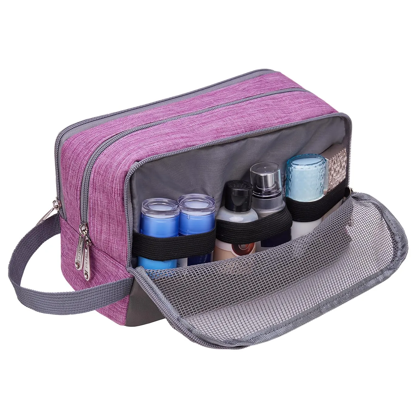 WANDF Borsa da toilette in Nylon Leggero, Denim Purple - immagine 4