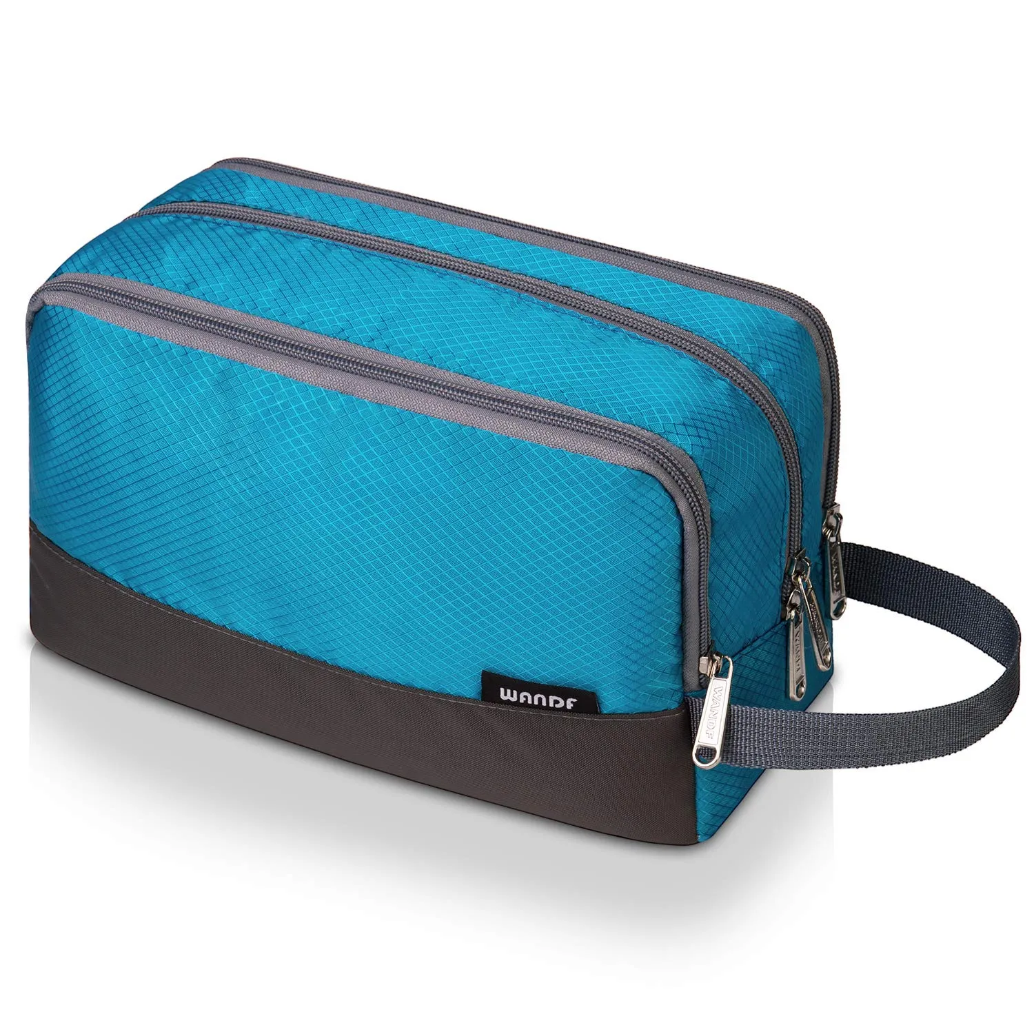 WANDF Borsa da toilette in nylon leggero per uomo e donna, celeste - immagine 1