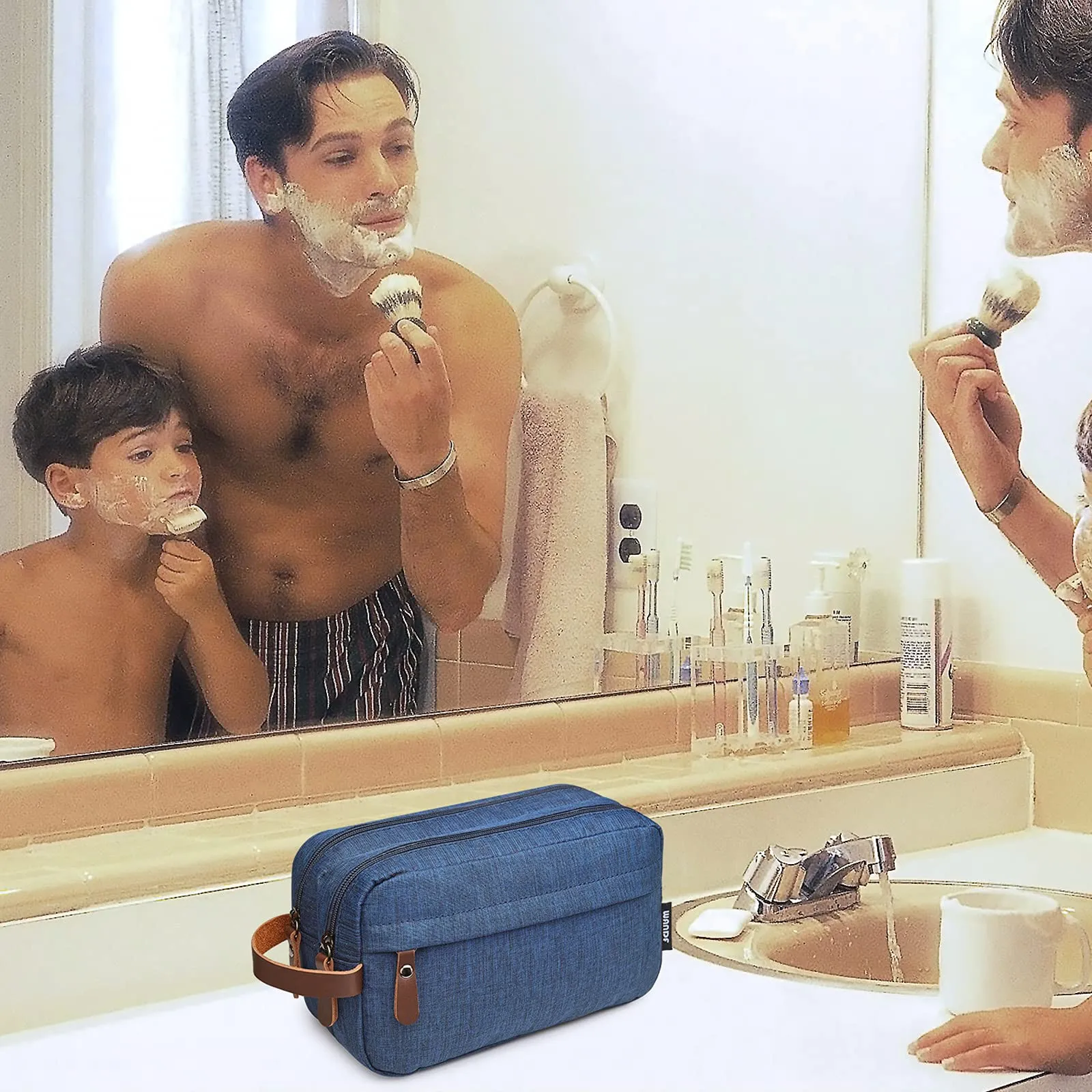 WANDF Borsa da toilette in Nylon Leggero, Blu - immagine 6