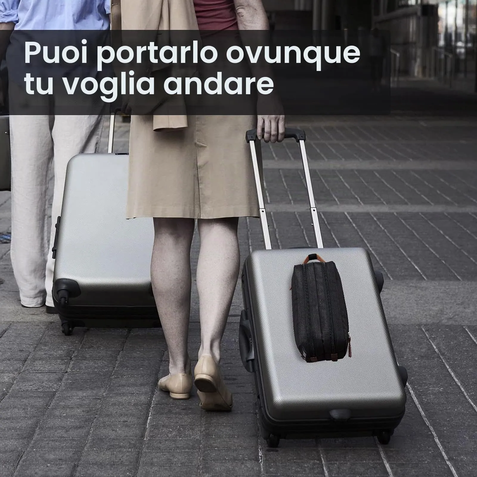 WANDF Borsa da toilette in Nylon Leggero, Nero - immagine 7