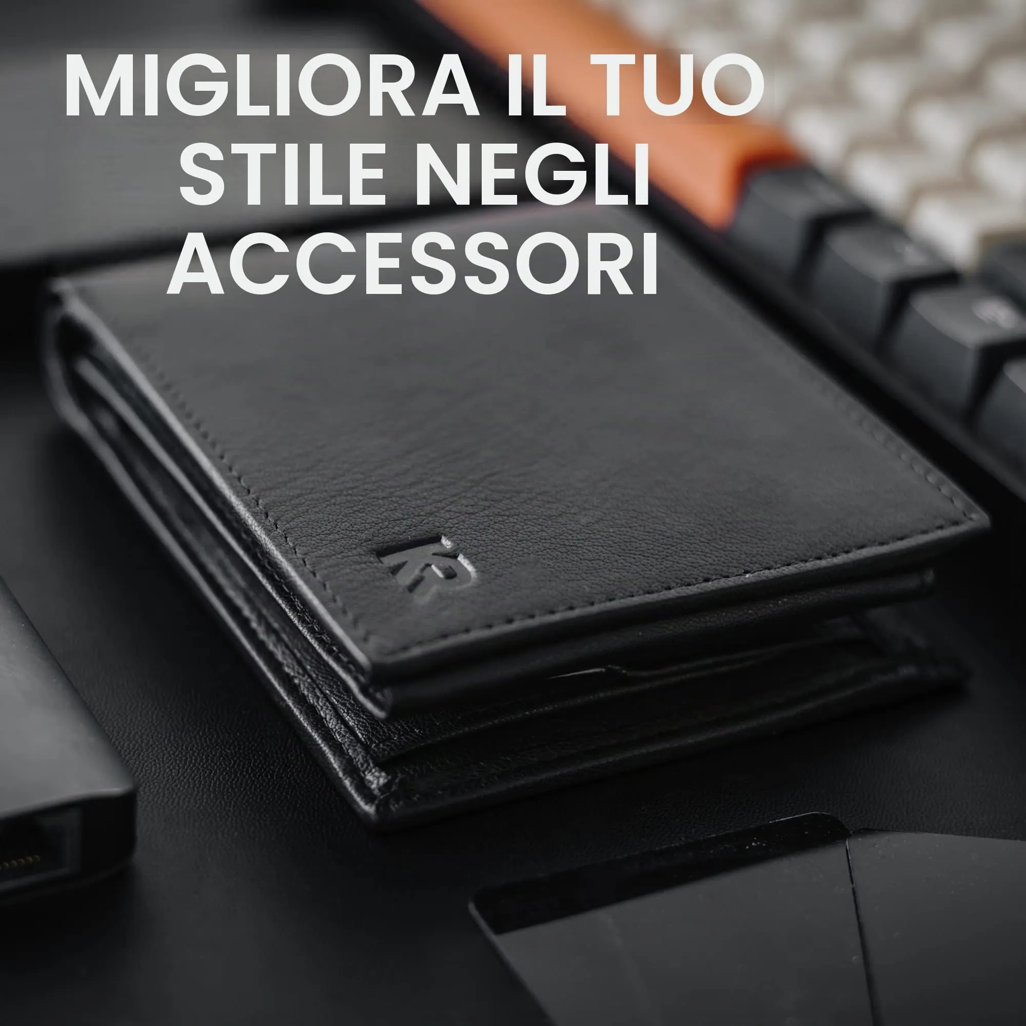 KRONIFY Portafoglio in Pelle da Uomo con Protezione RFID, 13 Scomparti per Carte - Nappa Black - immagine 8