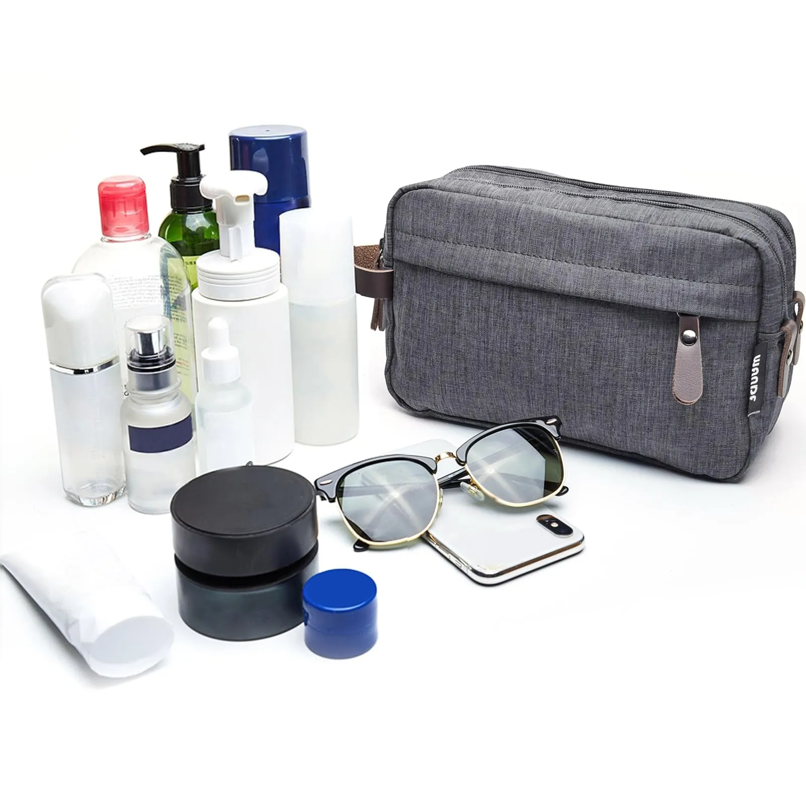 WANDF Astuccio da toilette da viaggio, Denim Grigio, M - immagine 5