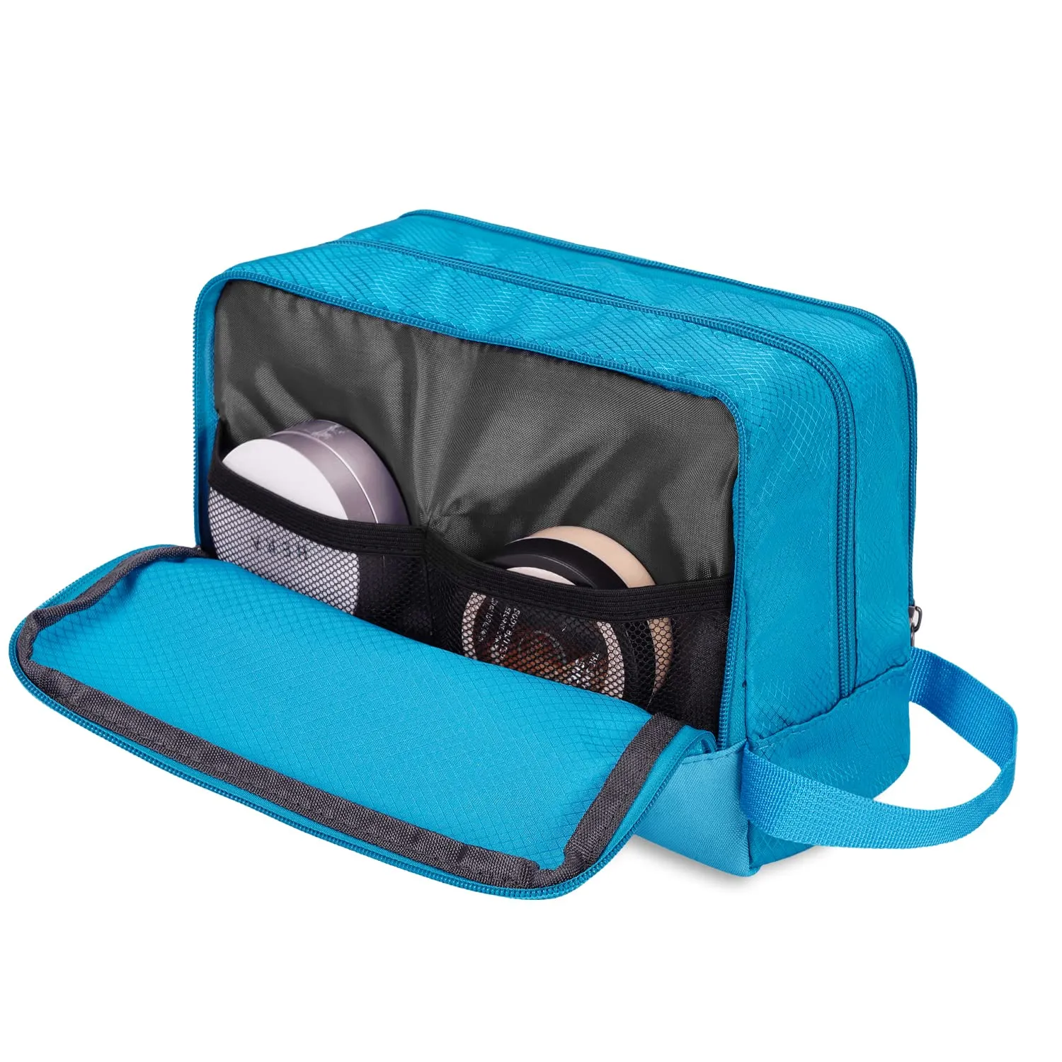 WANDF Beauty Bag Toiletry and Cosmetic Bag for Men & Women (A-Pure Sky Blue) - immagine 3