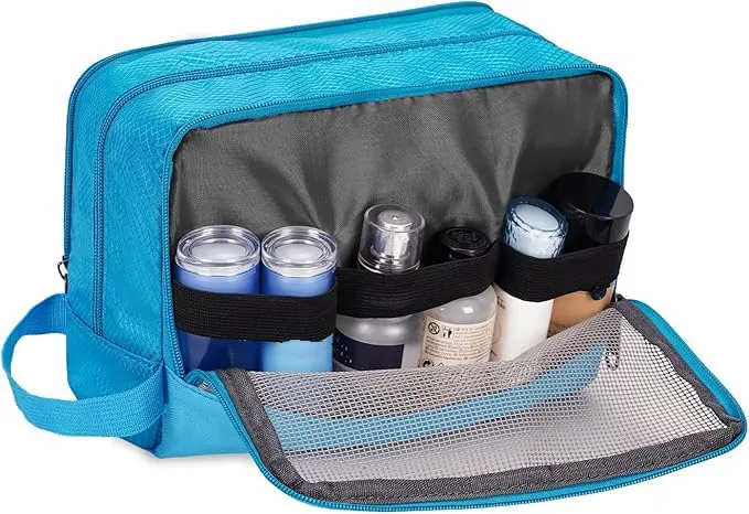 WANDF Beauty Bag Toiletry and Cosmetic Bag for Men & Women (A-Pure Sky Blue) - immagine 4