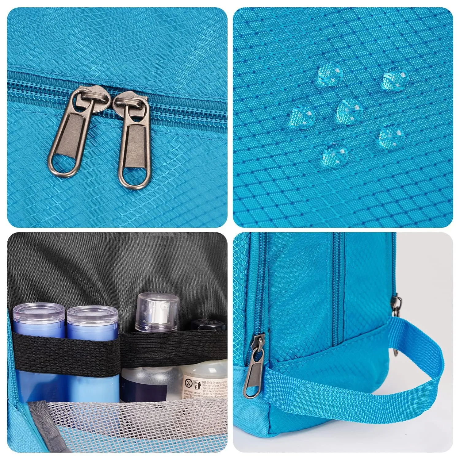 WANDF Beauty Bag Toiletry and Cosmetic Bag for Men & Women (A-Pure Sky Blue) - immagine 7