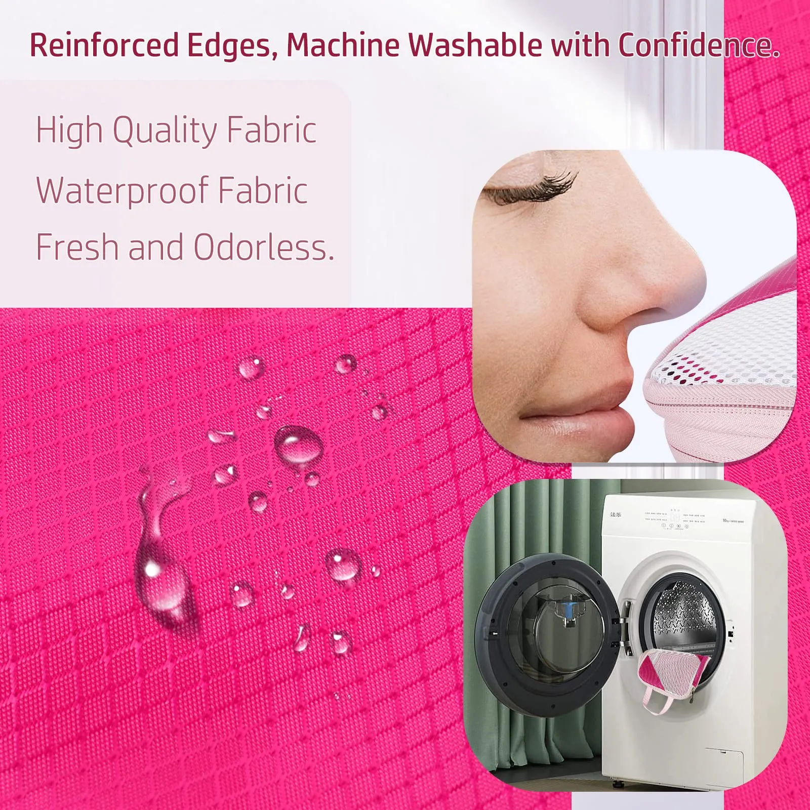 AiQInu Set Organizer Valigia a Compressione 5 Pezzi, Salvaspazio Espandibile per Vestiti, Scarpe e Intimo, Rosa - immagine 6