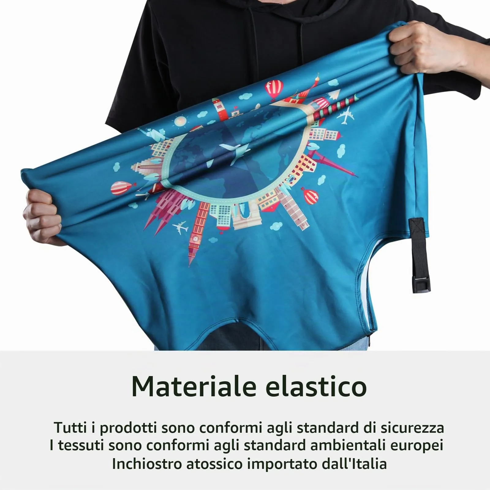 OrgaWise Copri Valigia 18-21 pollici con Etichetta per Bagaglio, Verde-piano, S - immagine 5