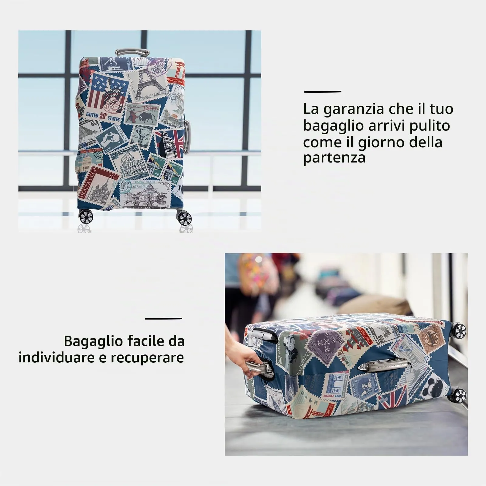 OrgaWise Copertura Valigia 29-32 Pollici (XL) con Etichetta per Bagaglio, Francobollo - immagine 4