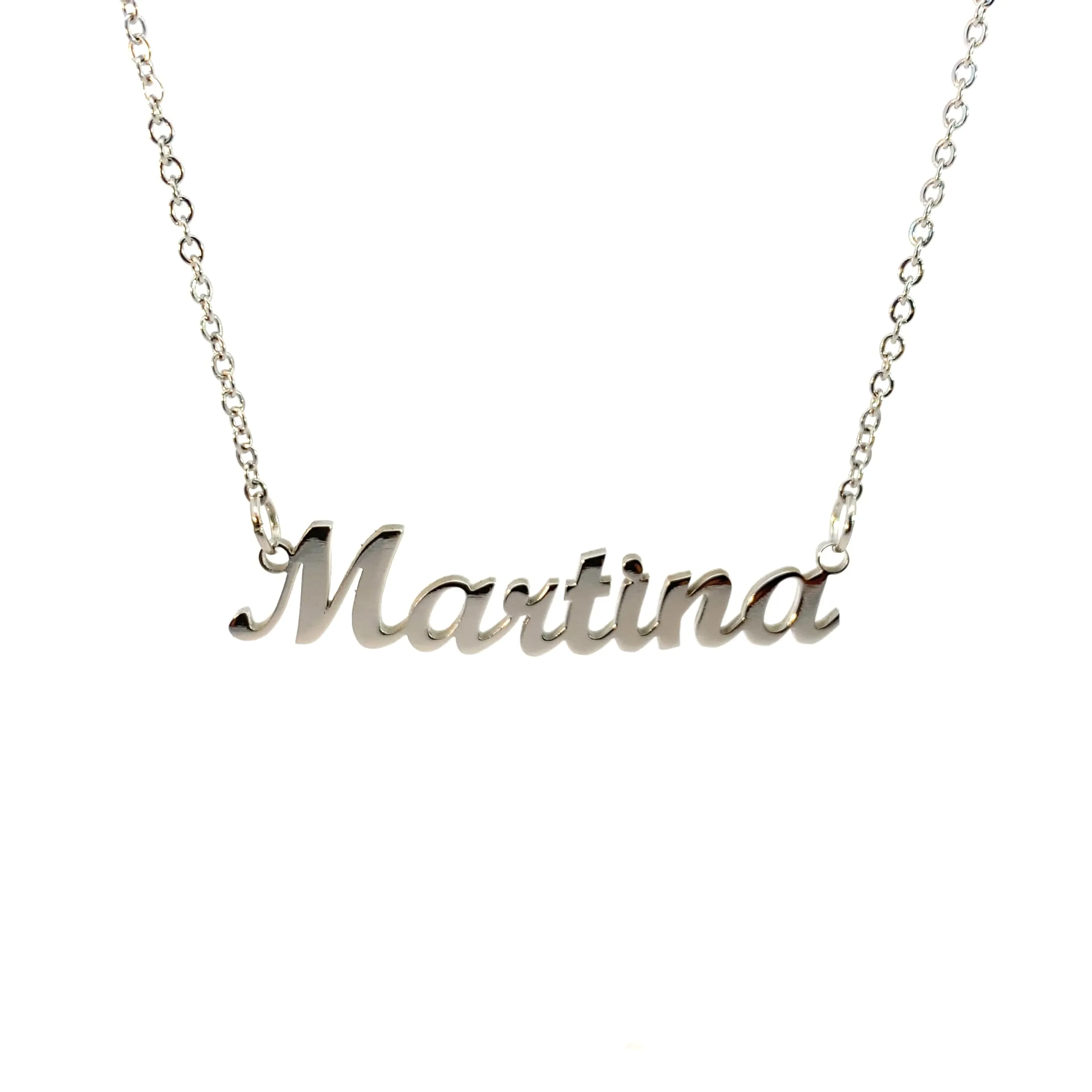 10:10 Collana Donna Nome Personalizzato in Acciaio Inox Anallergico, Martina - immagine 1