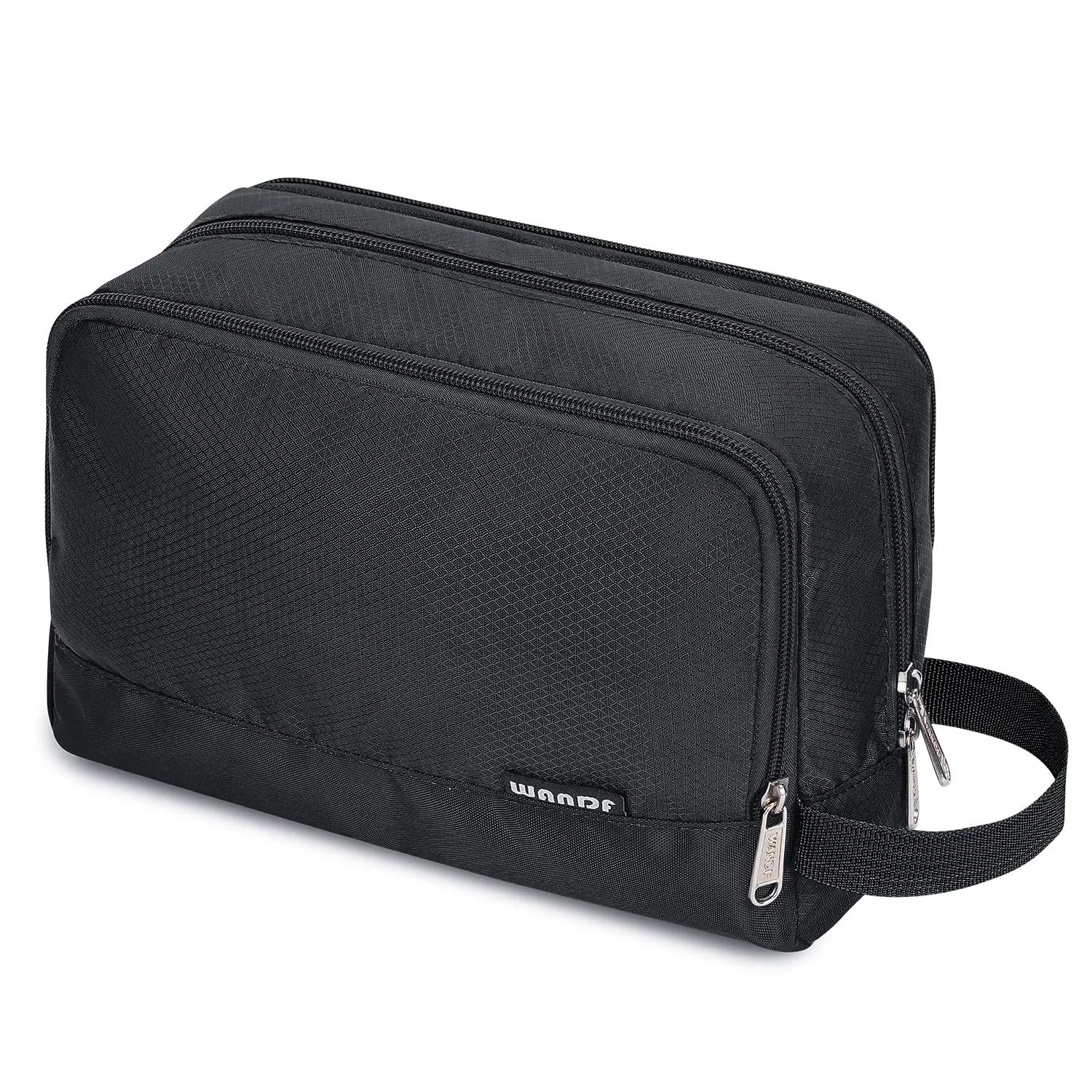WANDF Beauty Bag Toiletry Bag for Men & Women, A-Pure Black - immagine 1