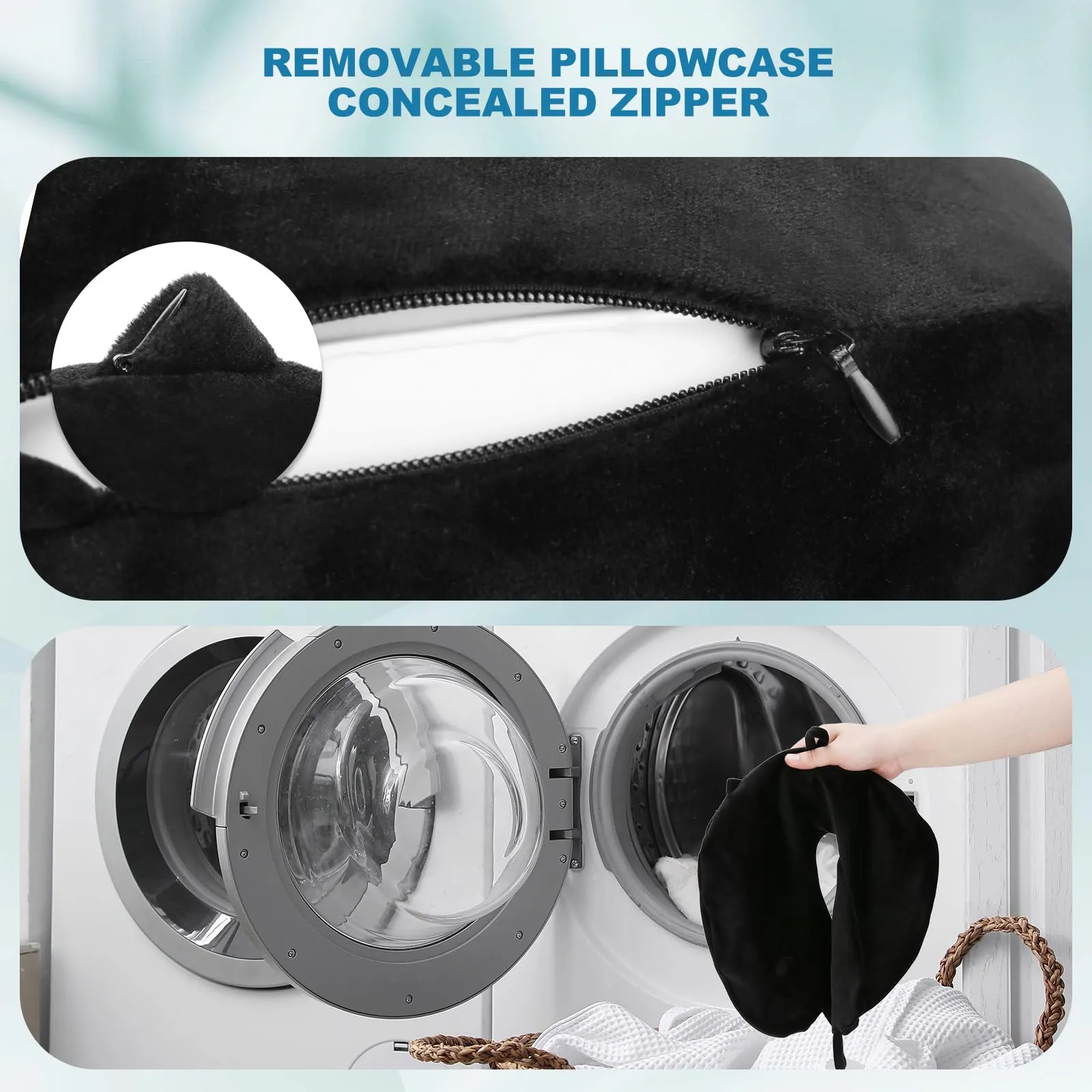 Cirorld Cuscino Gonfiabile da Viaggio per Collo con Maschera per Dormire, Tappi Auricolari e Borsa per Trasporto - immagine 4