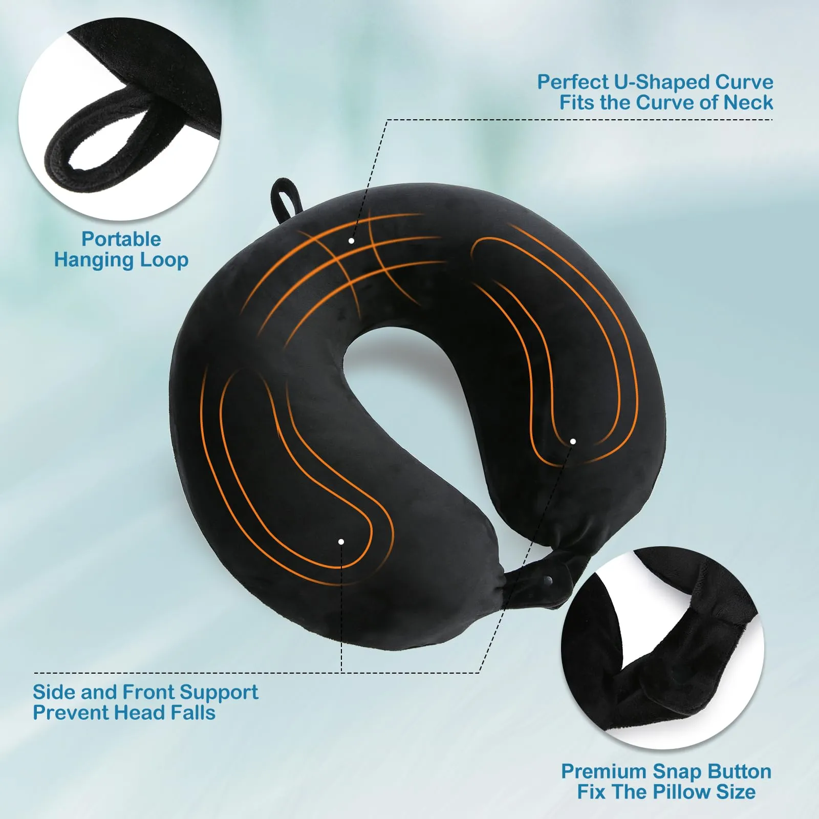Cirorld Cuscino Gonfiabile da Viaggio per Collo con Maschera per Dormire, Tappi Auricolari e Borsa per Trasporto - immagine 5