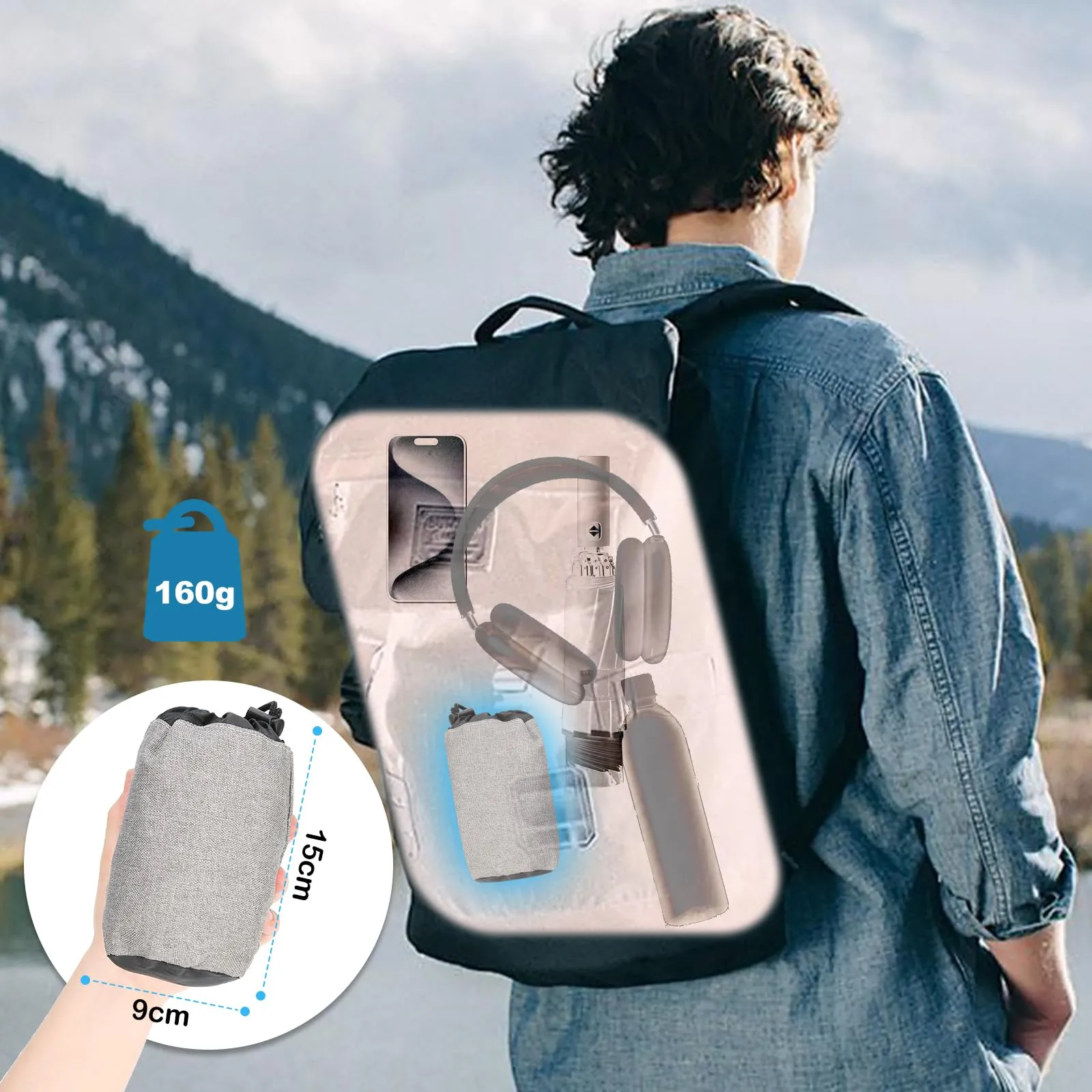 Cirorld Cuscino Gonfiabile da Viaggio per Collo con Maschera per Dormire, Tappi Auricolari e Borsa per Trasporto - immagine 3