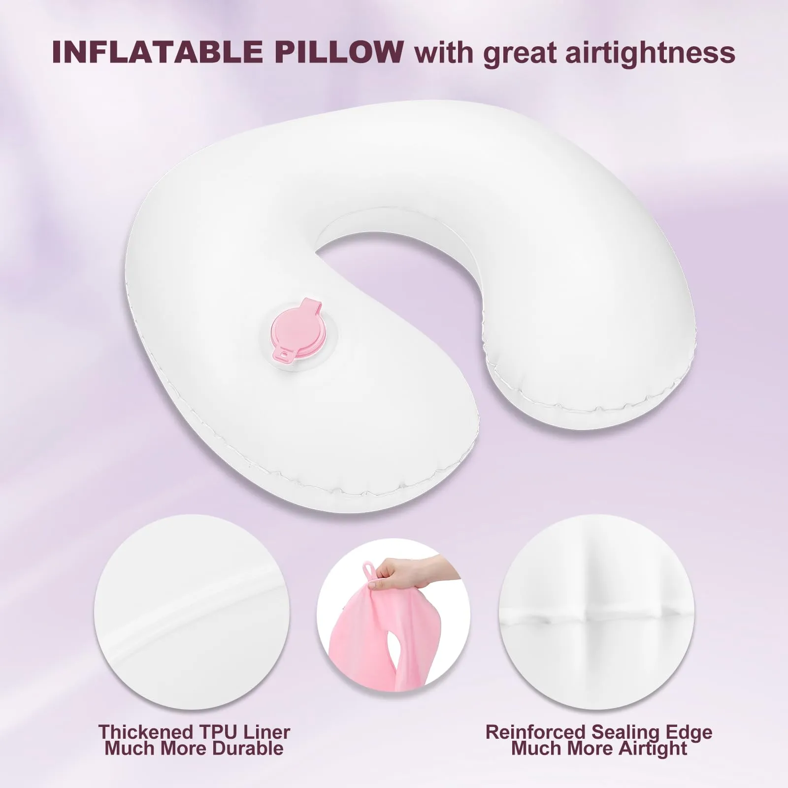 Cirorld Cuscino Gonfiabile da Viaggio per Collo con Maschera per Dormire, Tappi Auricolari e Borsa per Trasporto - immagine 8