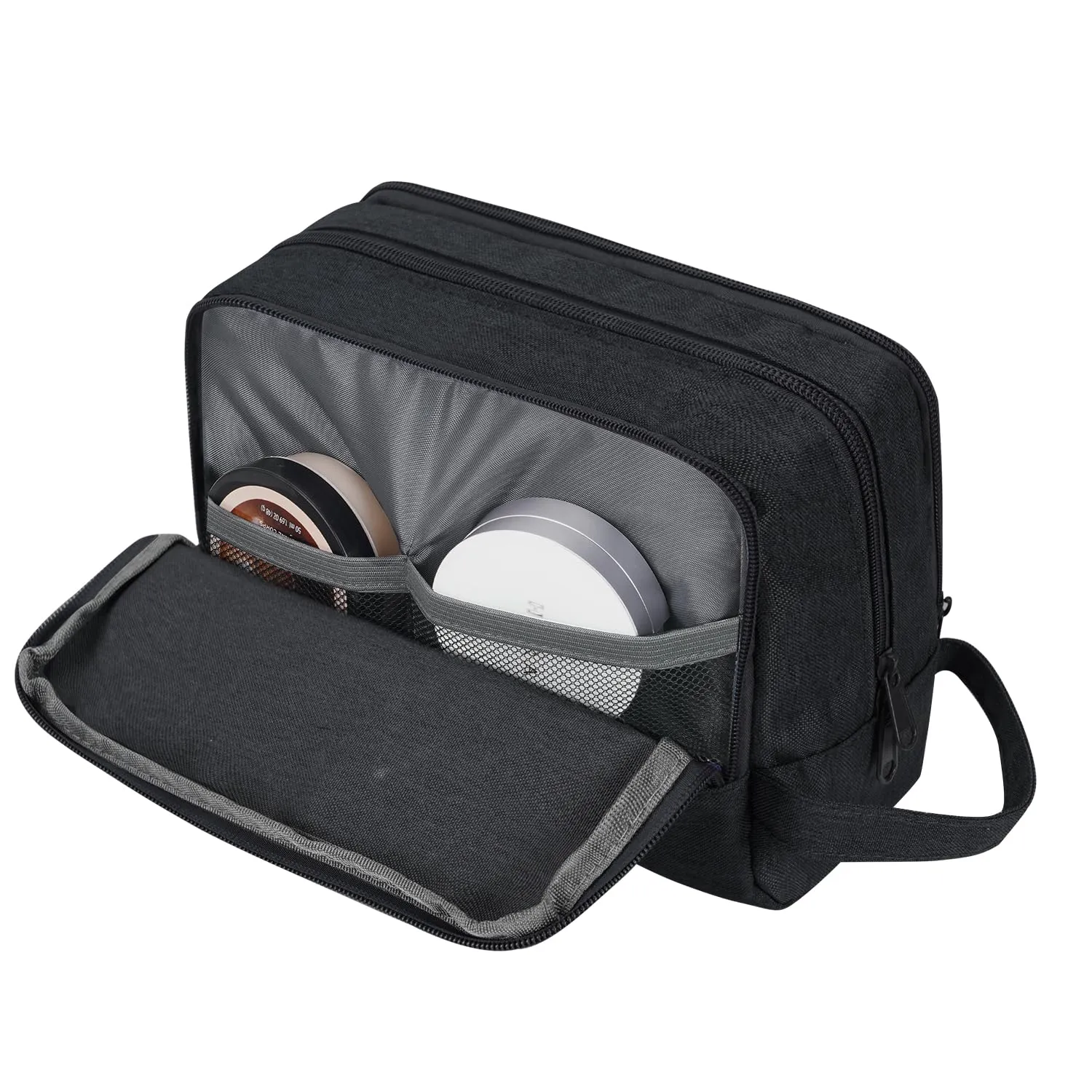 WANDF Borsa da Toilette per Uomo e Donna, A-Denim Pure Black - immagine 3