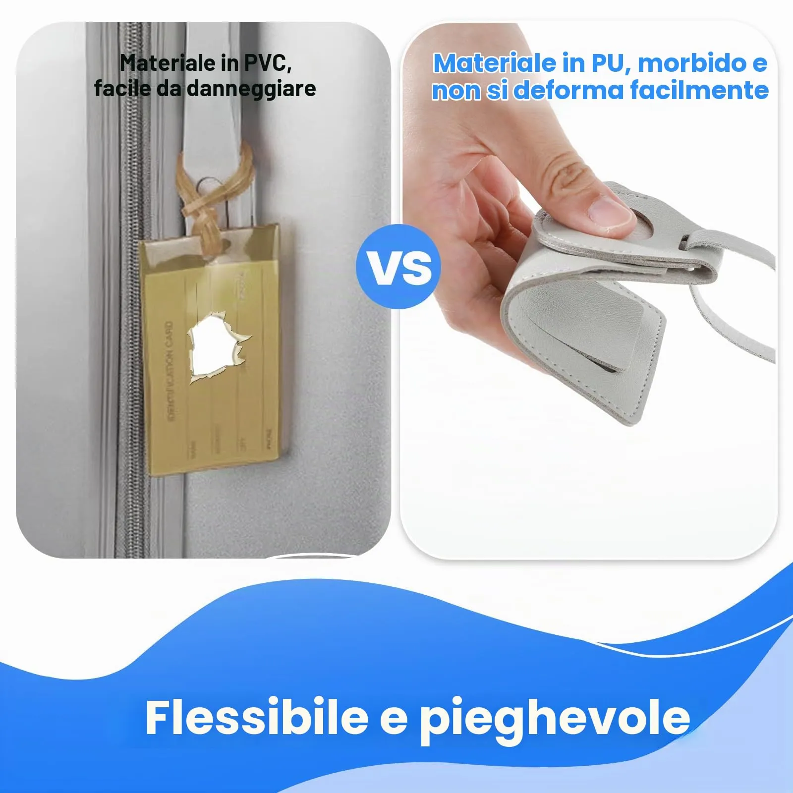 AiQInu Etichette per Valigie in PU con Copertura Protettiva AirTag, 6 Pezzi - immagine 4