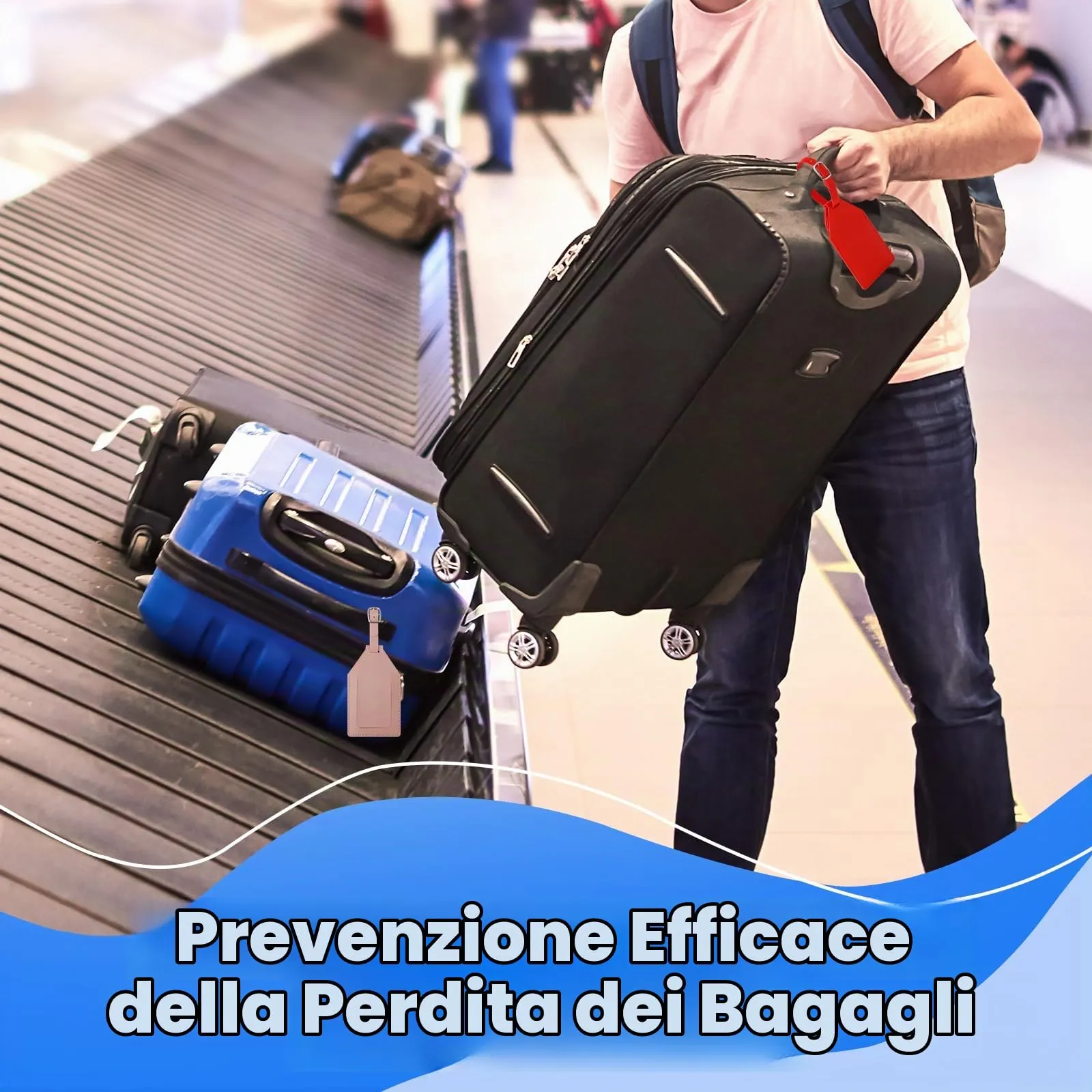 AiQInu Etichette per Valigie in PU con Copertura Protettiva AirTag, 6 Pezzi - immagine 7