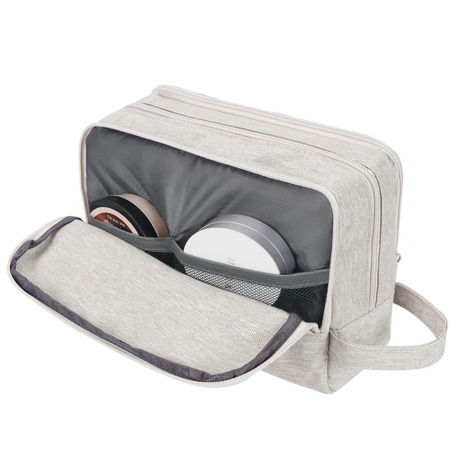 WANDF Borsa da toilette per uomo e donna (A-Denim Pure Beige) - immagine 3