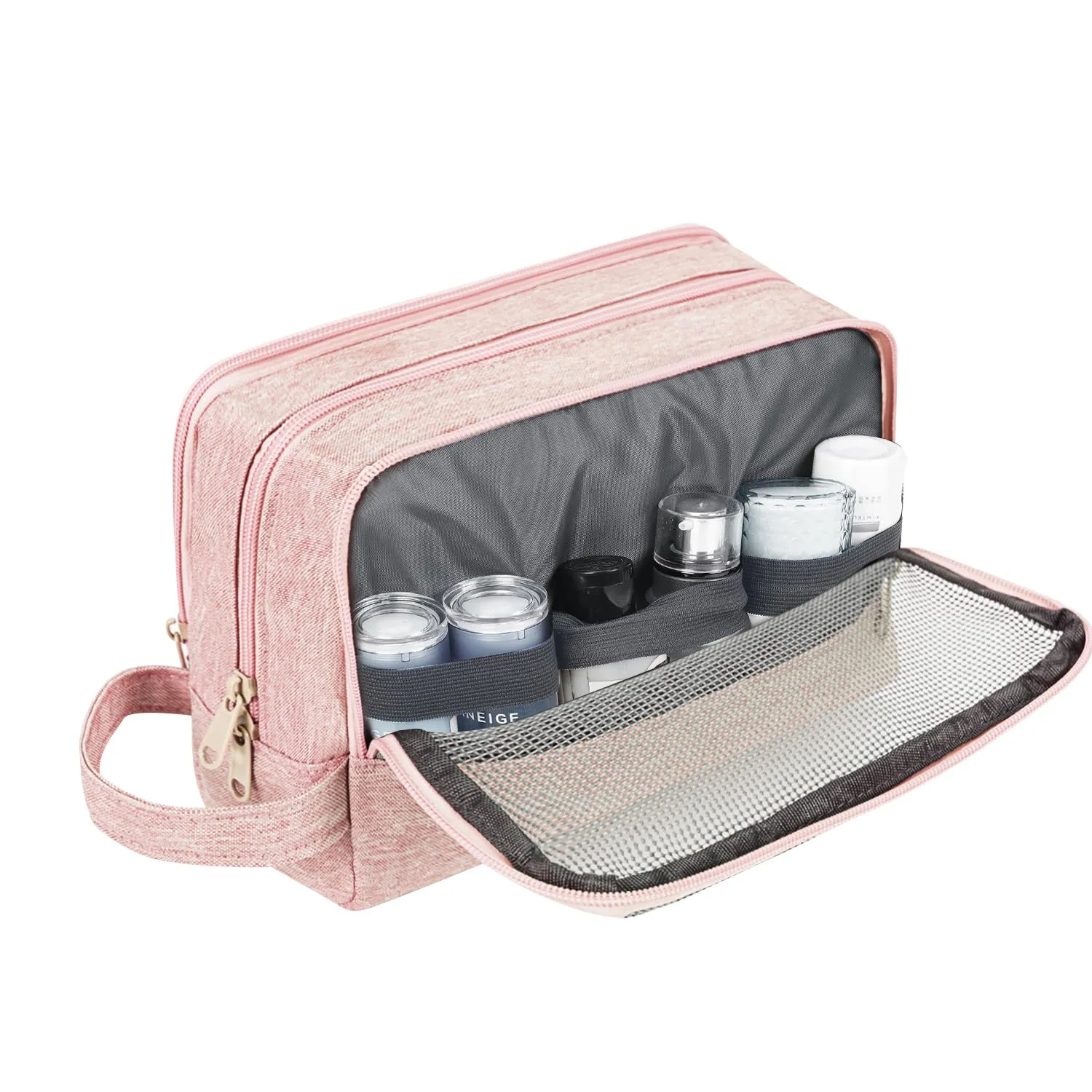 WANDF Borsa da toilette per uomo e donna, A-Denim Pure Pink - immagine 4