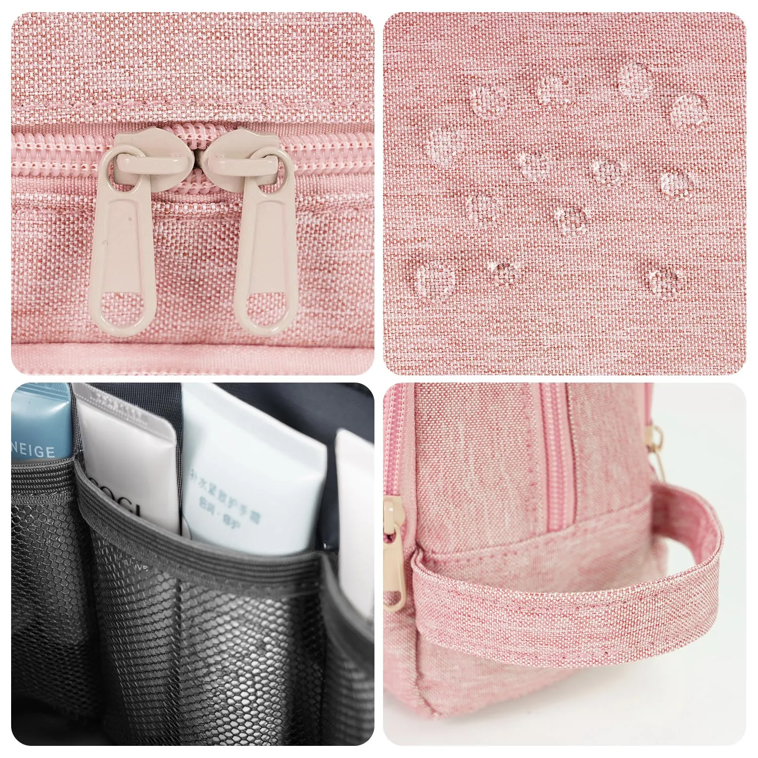 WANDF Borsa da toilette per uomo e donna, A-Denim Pure Pink - immagine 7