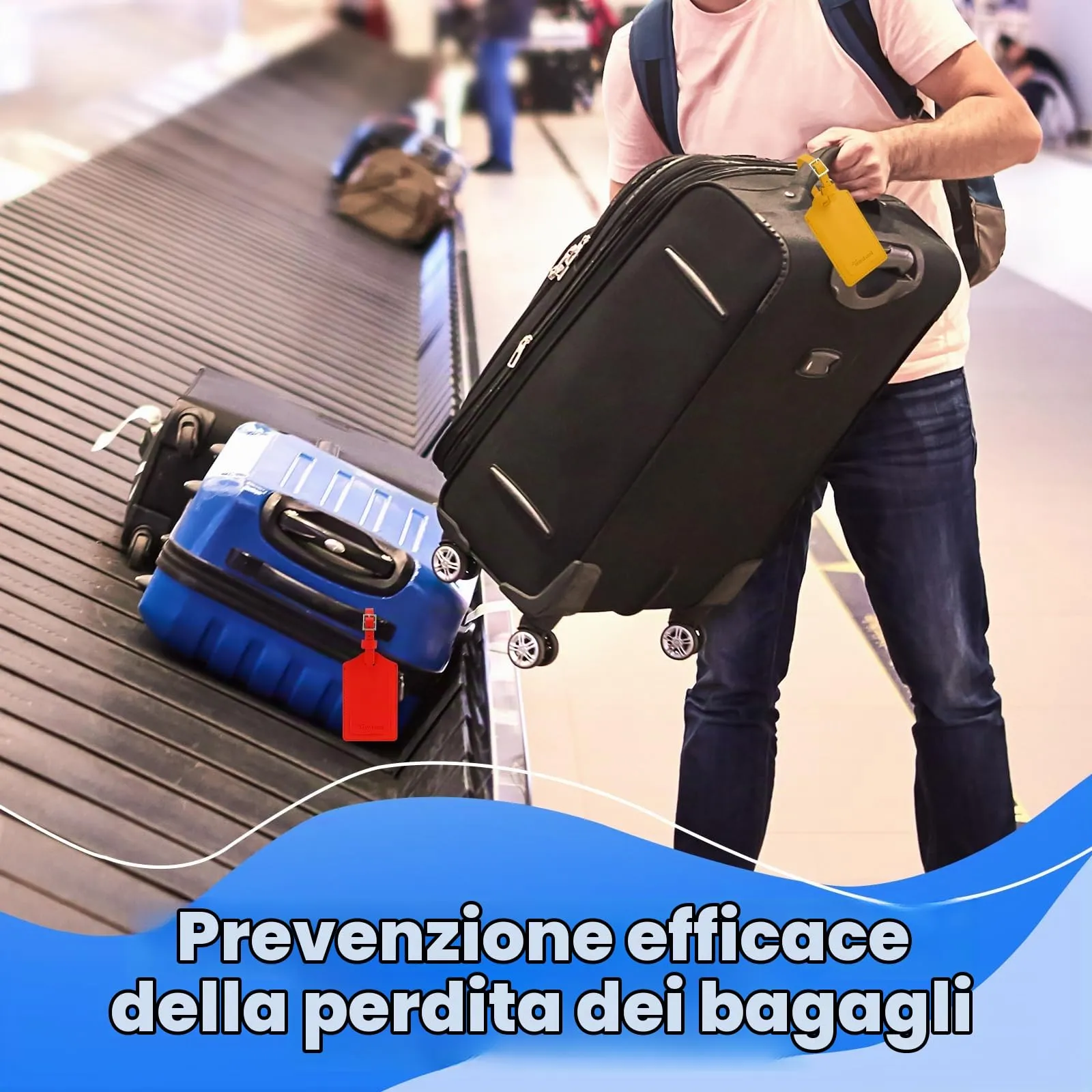 AiQInu Etichette per Valigie in PU, Set da 4 Pezzi con Lembo Privacy e Cinghie Regolabili - immagine 6