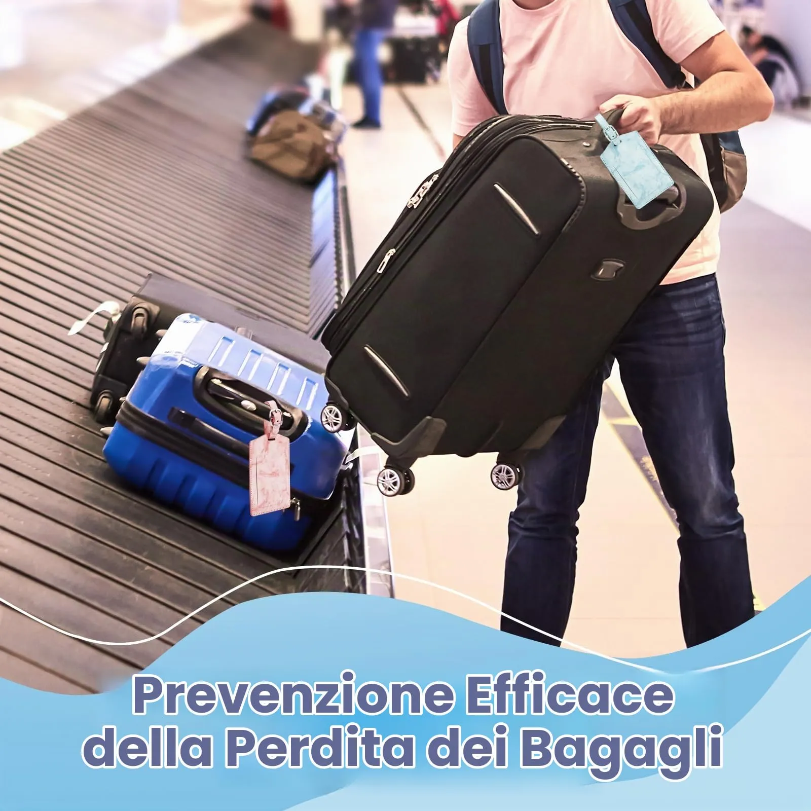 AiQInu Etichette per Valigie in Pelle PU Motivo Marmo, 3 Pezzi - immagine 6