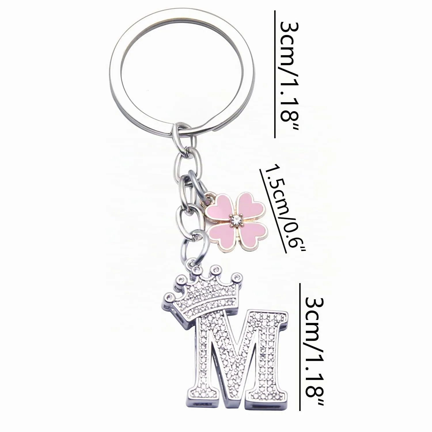 GUOYU Portachiavi con Lettera Iniziale Argento (1M) - immagine 2