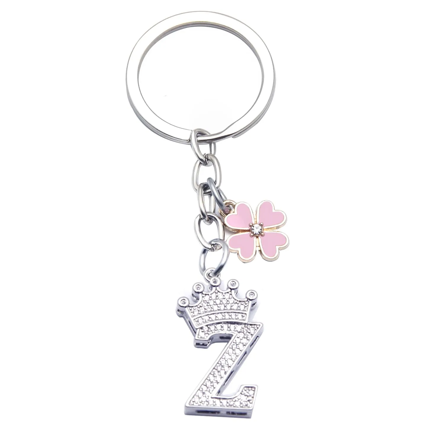GUOYU Portachiavi con Lettera Iniziale, Argento (1Z) - immagine 1