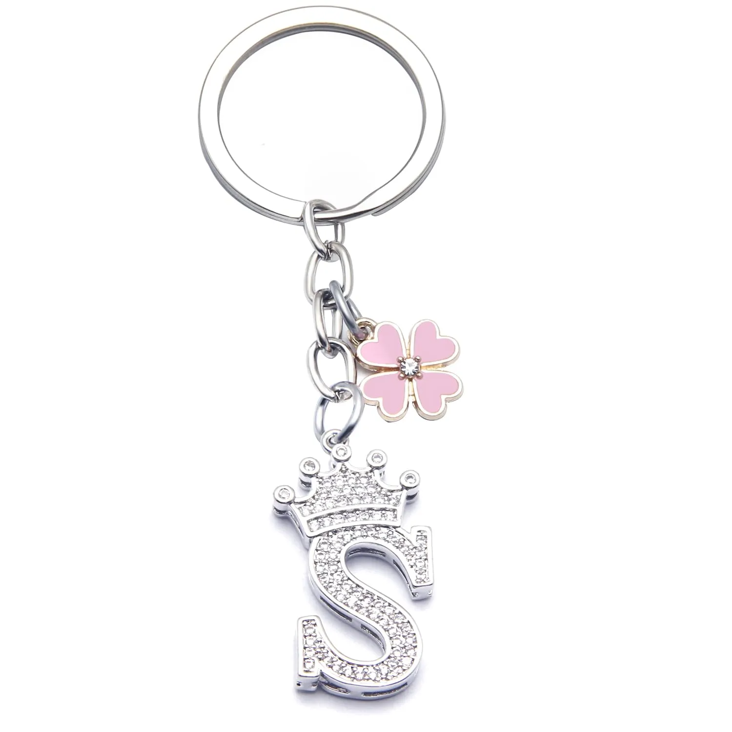 GUOYU Portachiavi con Lettera Iniziale, Argento (1S) - immagine 1