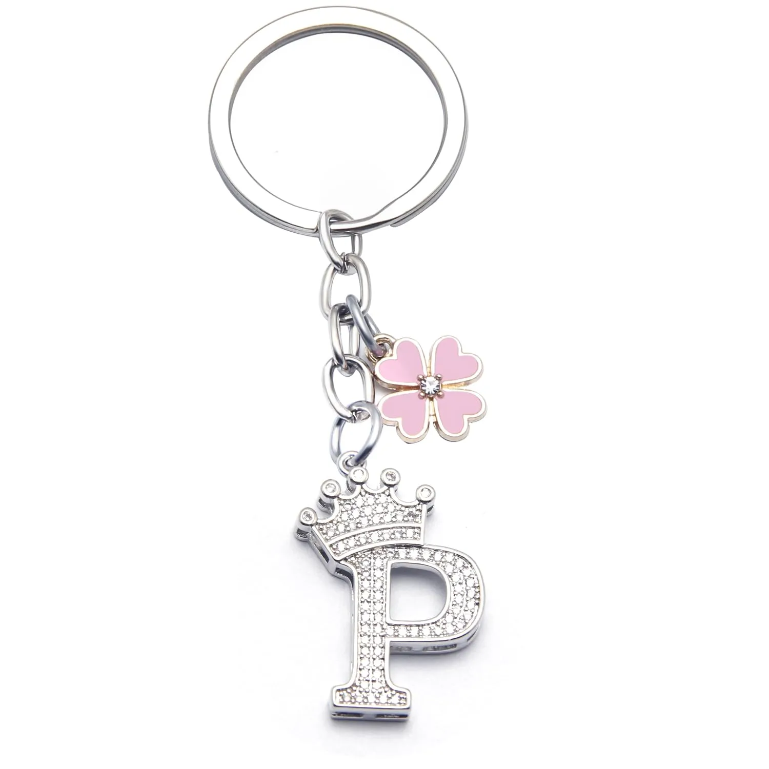 GUOYU Portachiavi con Lettera Iniziale Argento - immagine 1